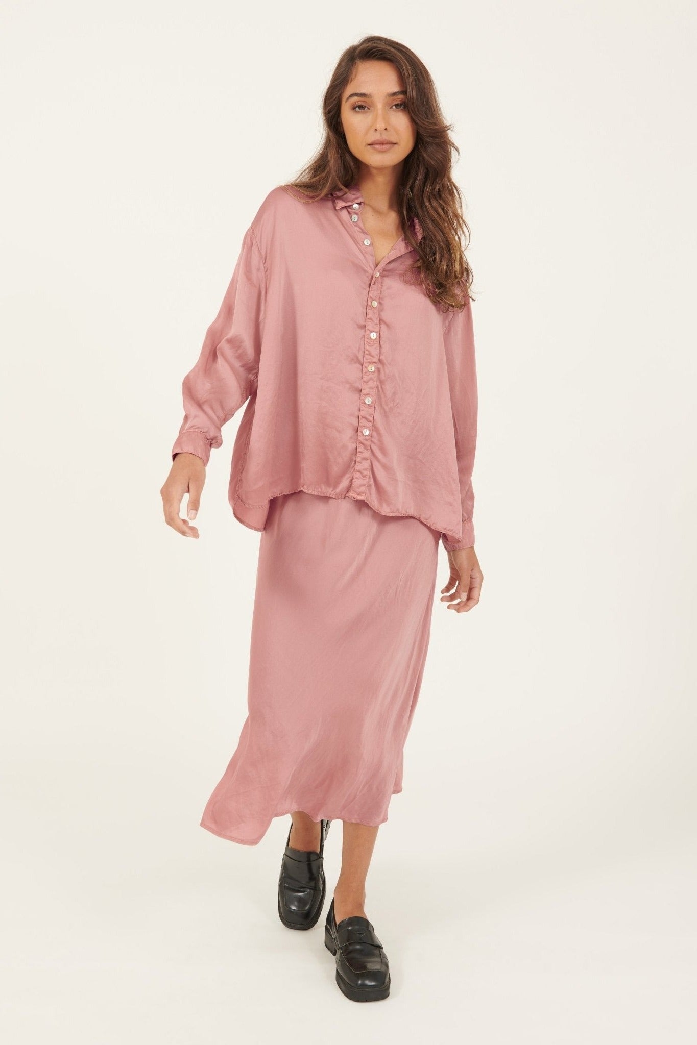 BIAS LONG SKIRT - FRENCH ROSE - Primness