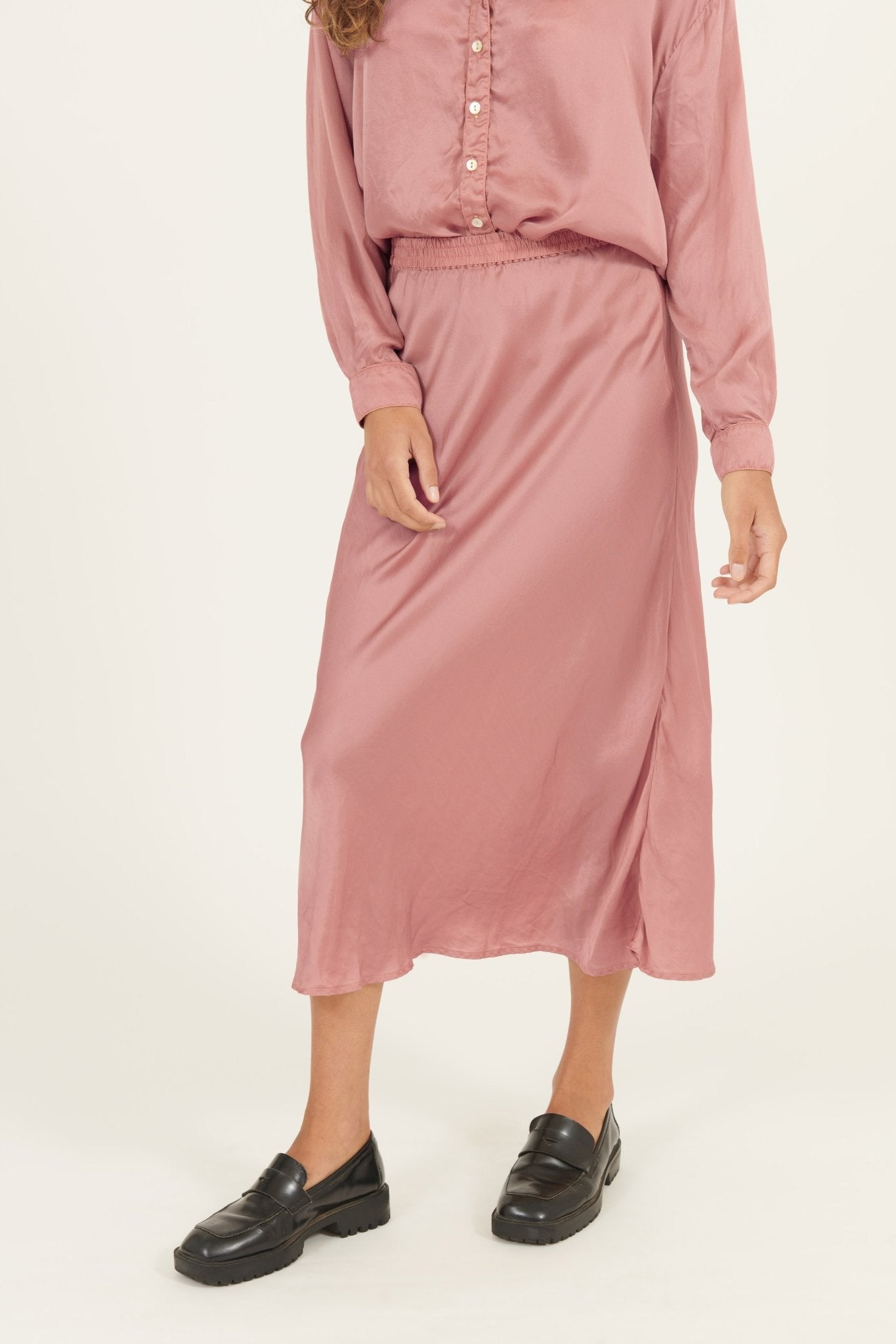 BIAS LONG SKIRT - FRENCH ROSE - Primness