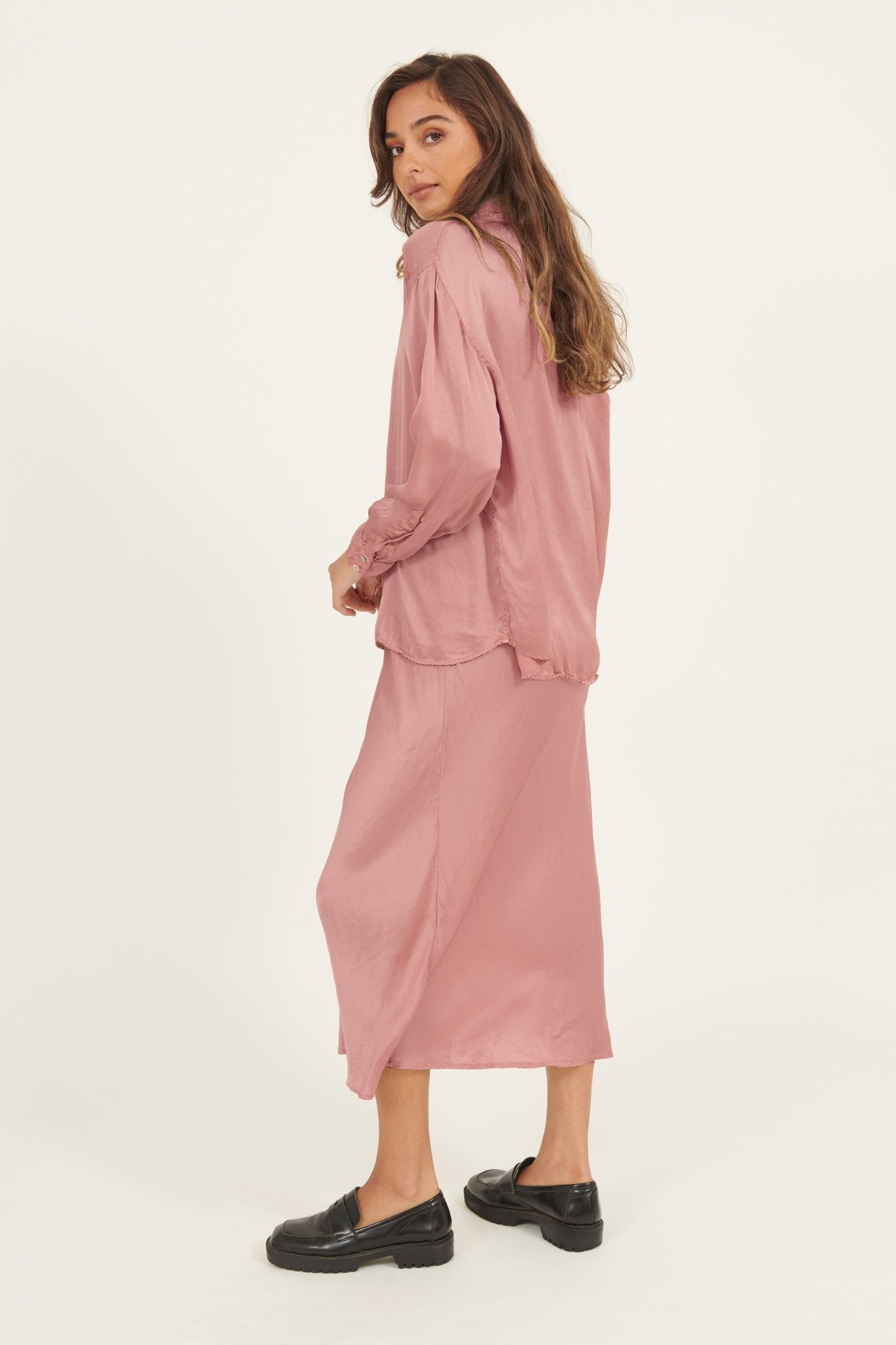 BIAS LONG SKIRT - FRENCH ROSE - Primness