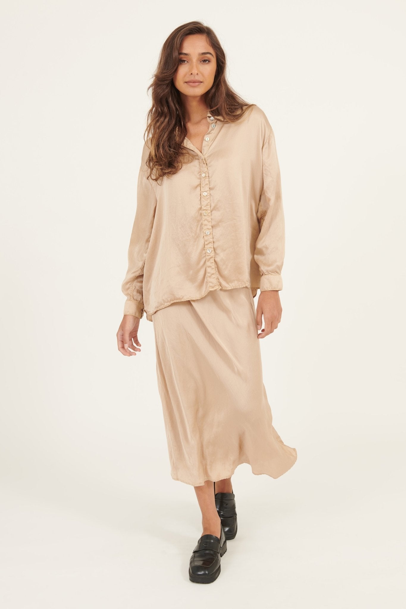 BIAS LONG SKIRT - GOLDEN - Primness