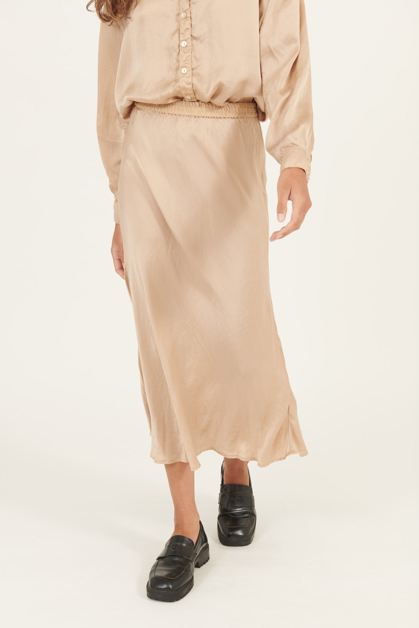 BIAS LONG SKIRT - GOLDEN - Primness