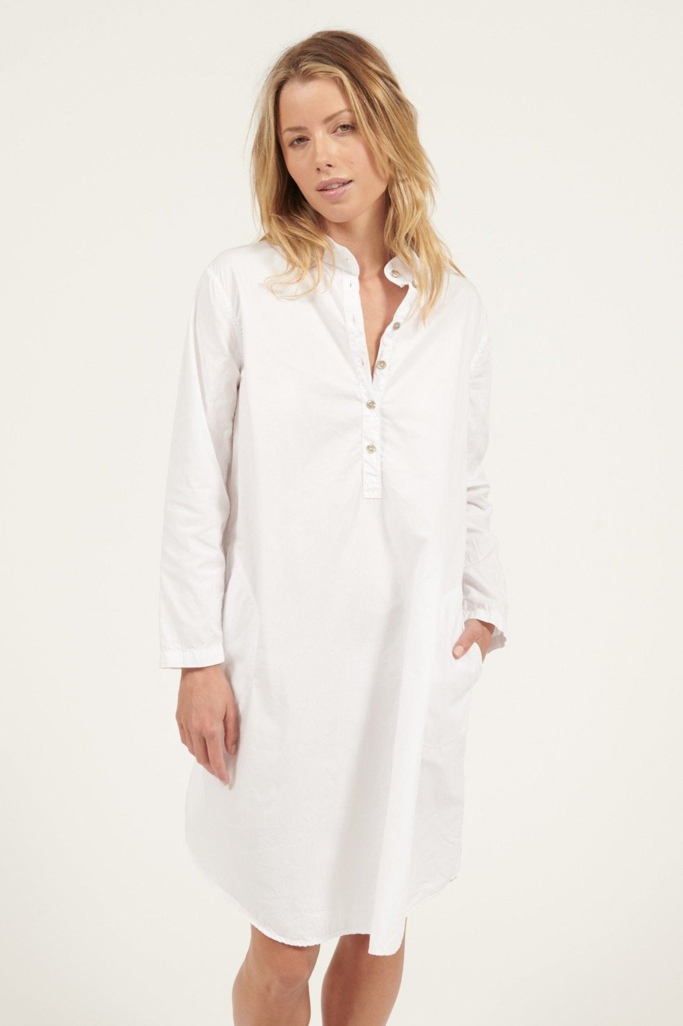 BINDIE SHIRT DRESS - BLANC - Primness