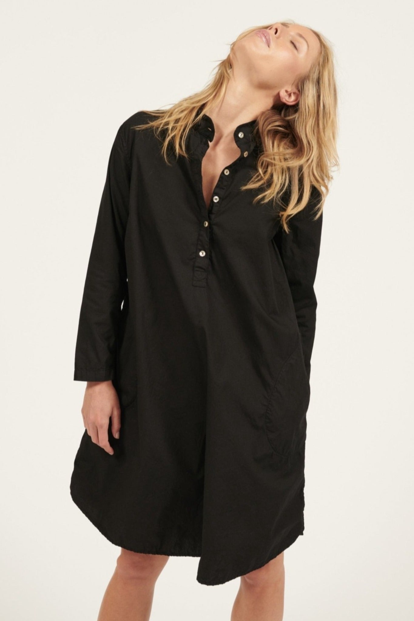 BINDIE SHIRT DRESS - NOIR - Primness