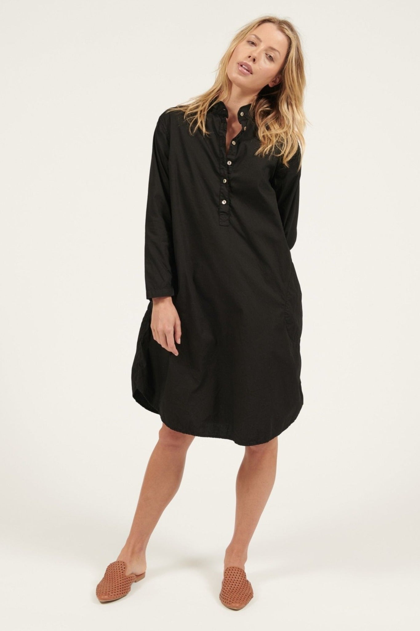 BINDIE SHIRT DRESS - NOIR - Primness