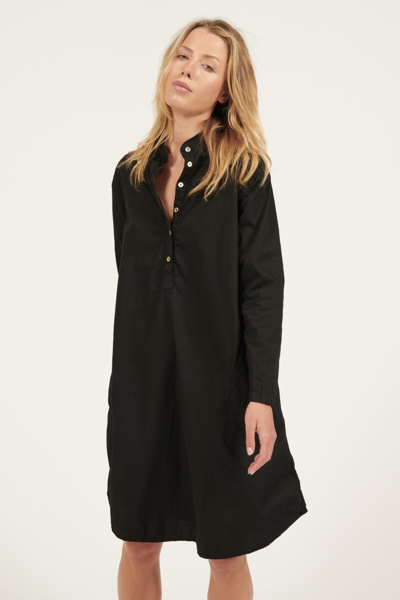 BINDIE SHIRT DRESS - NOIR - Primness