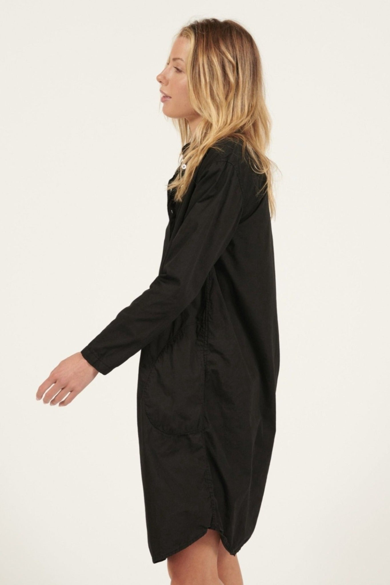 BINDIE SHIRT DRESS - NOIR - Primness