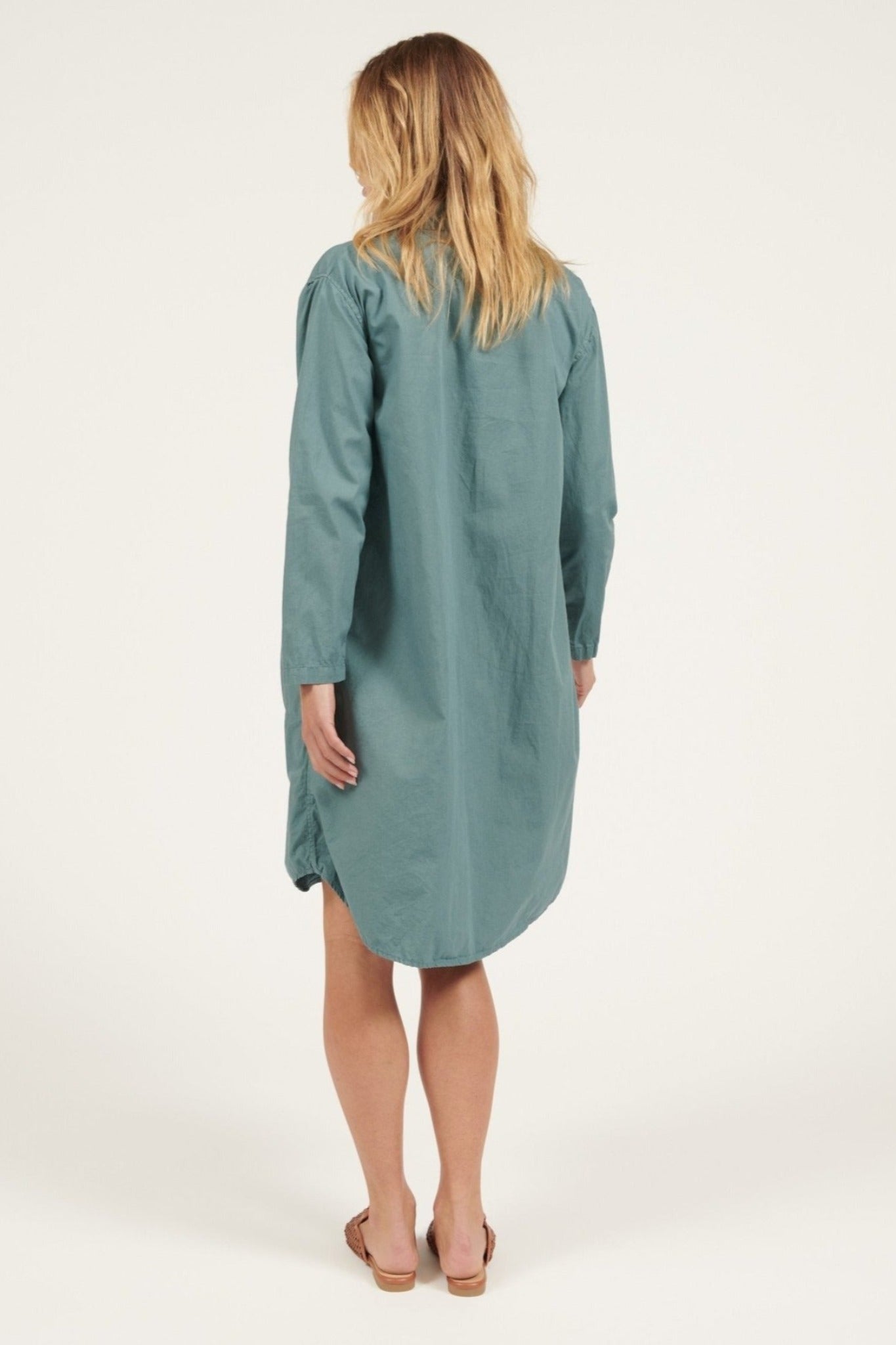 BINDIE SHIRT DRESS - TEAL - Primness