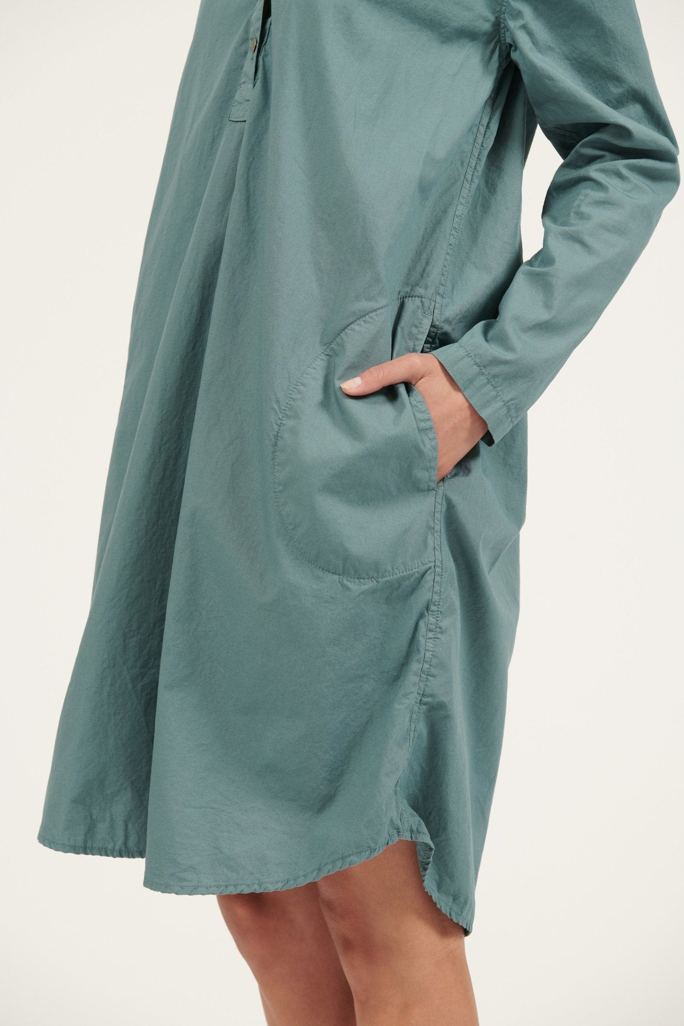 BINDIE SHIRT DRESS - TEAL - Primness