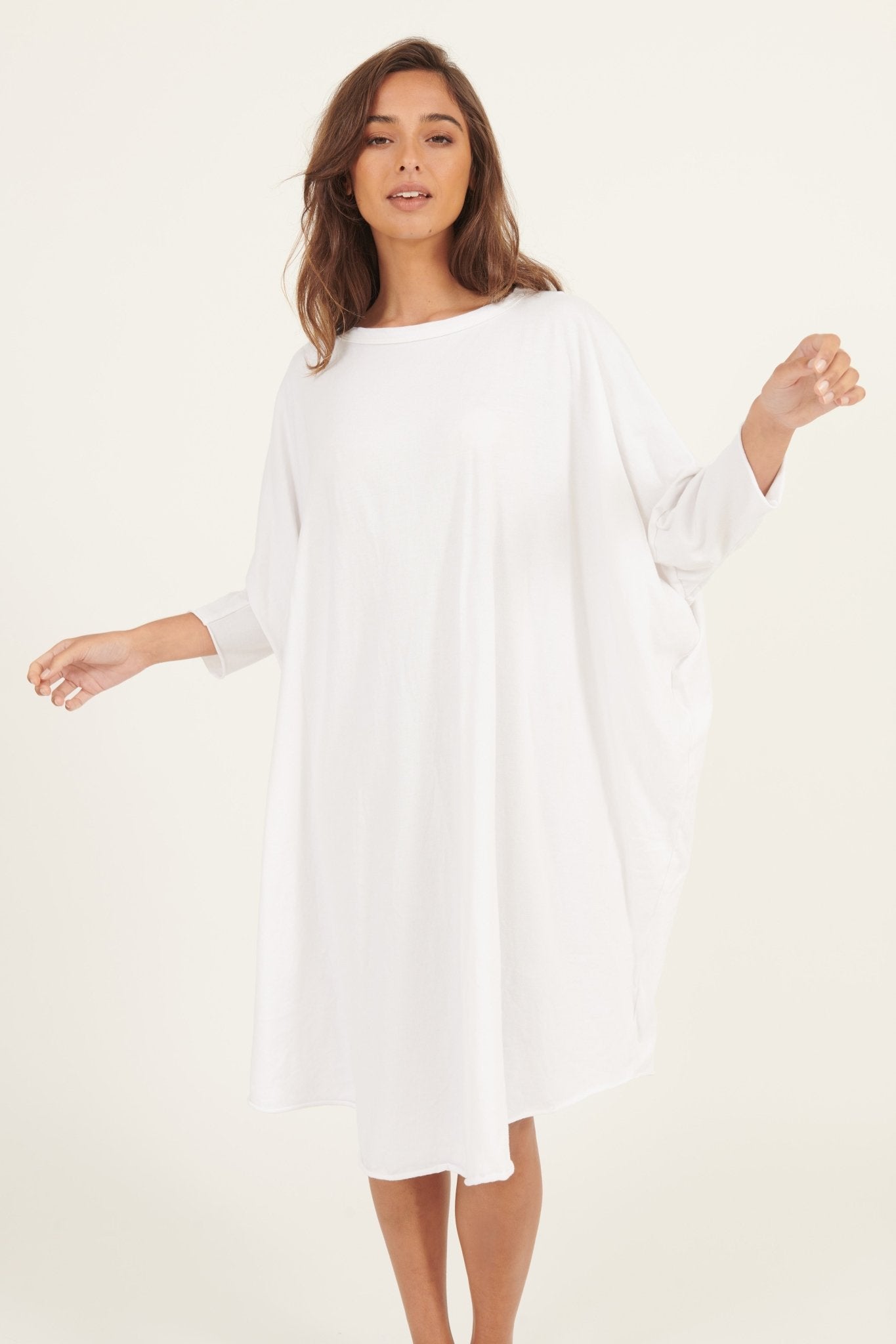 BOX L/S DRESS- BLANC - Primness