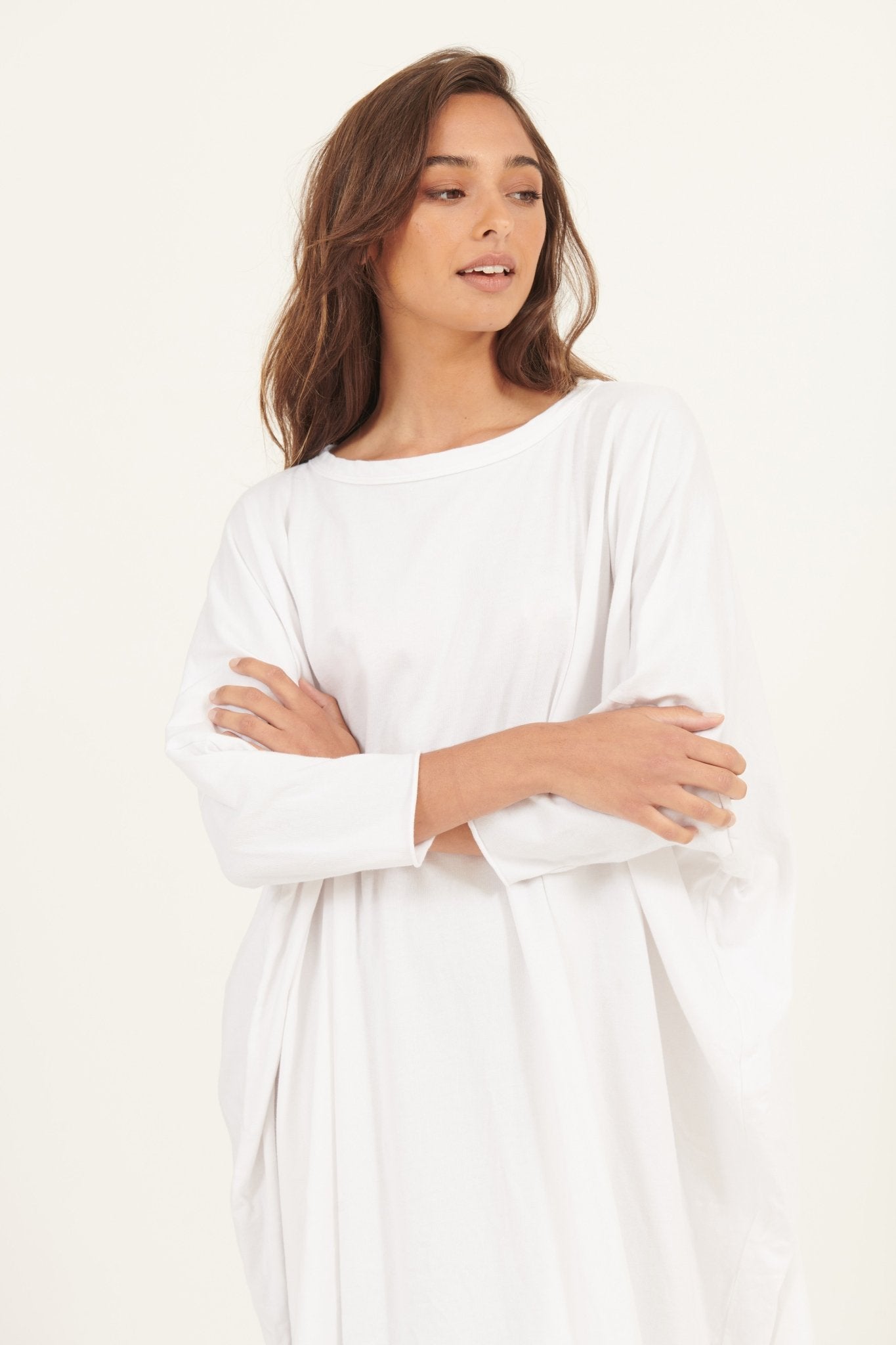 BOX L/S DRESS- BLANC - Primness