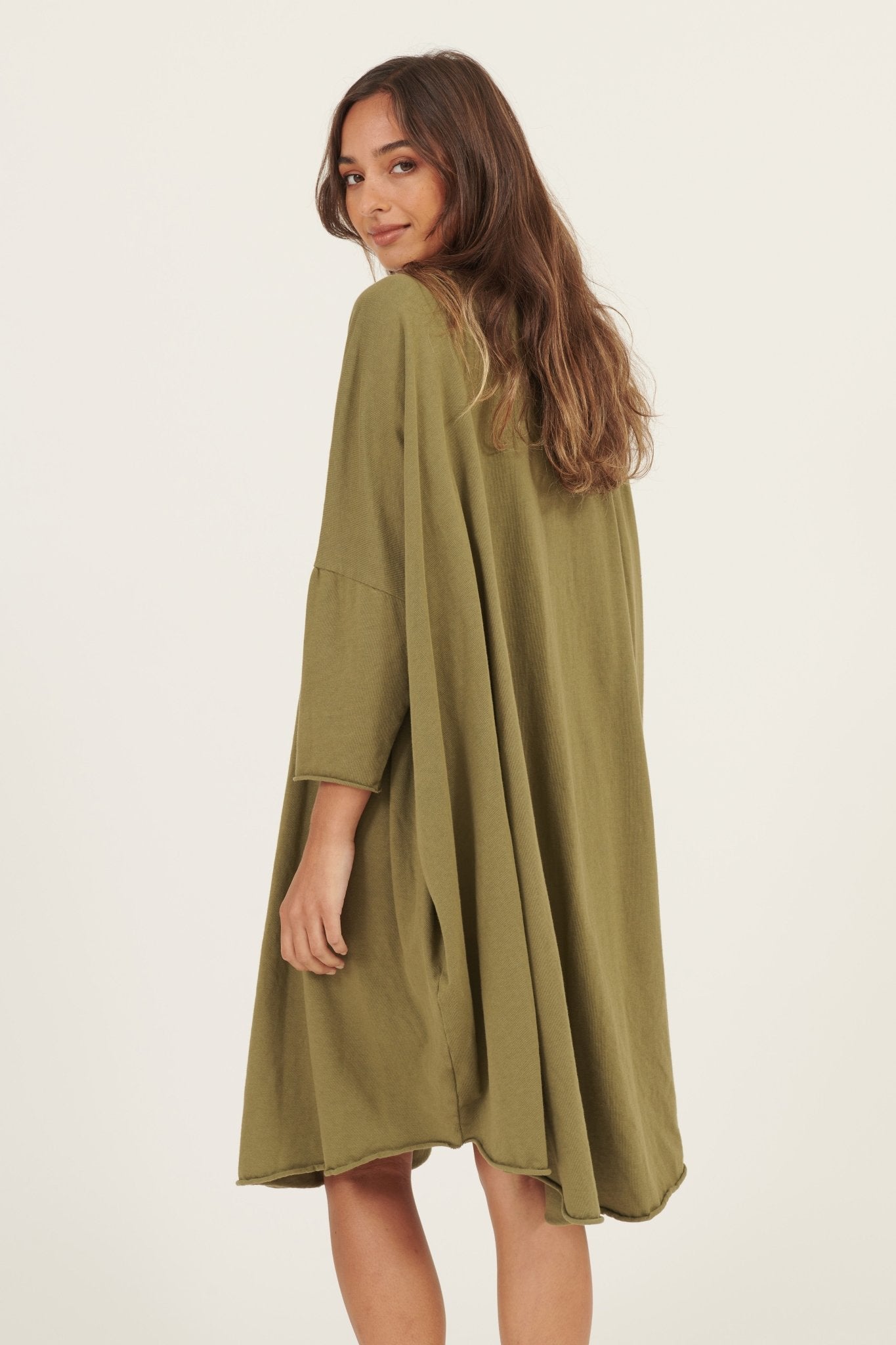 BOX L/S DRESS- KHAKI - Primness