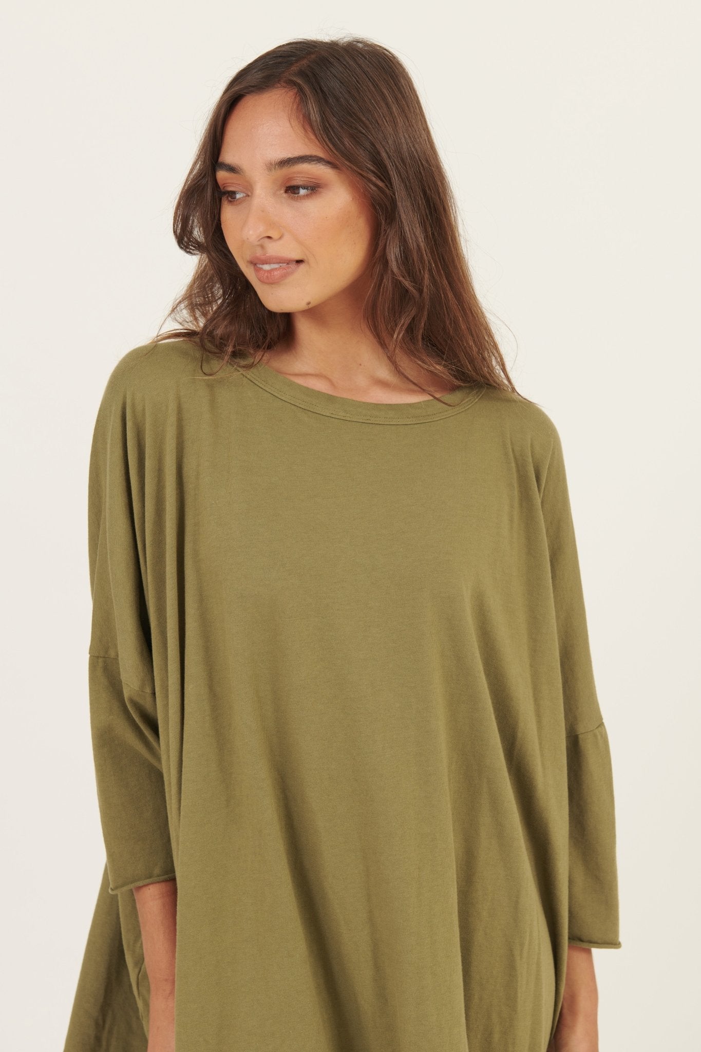 BOX L/S DRESS- KHAKI - Primness