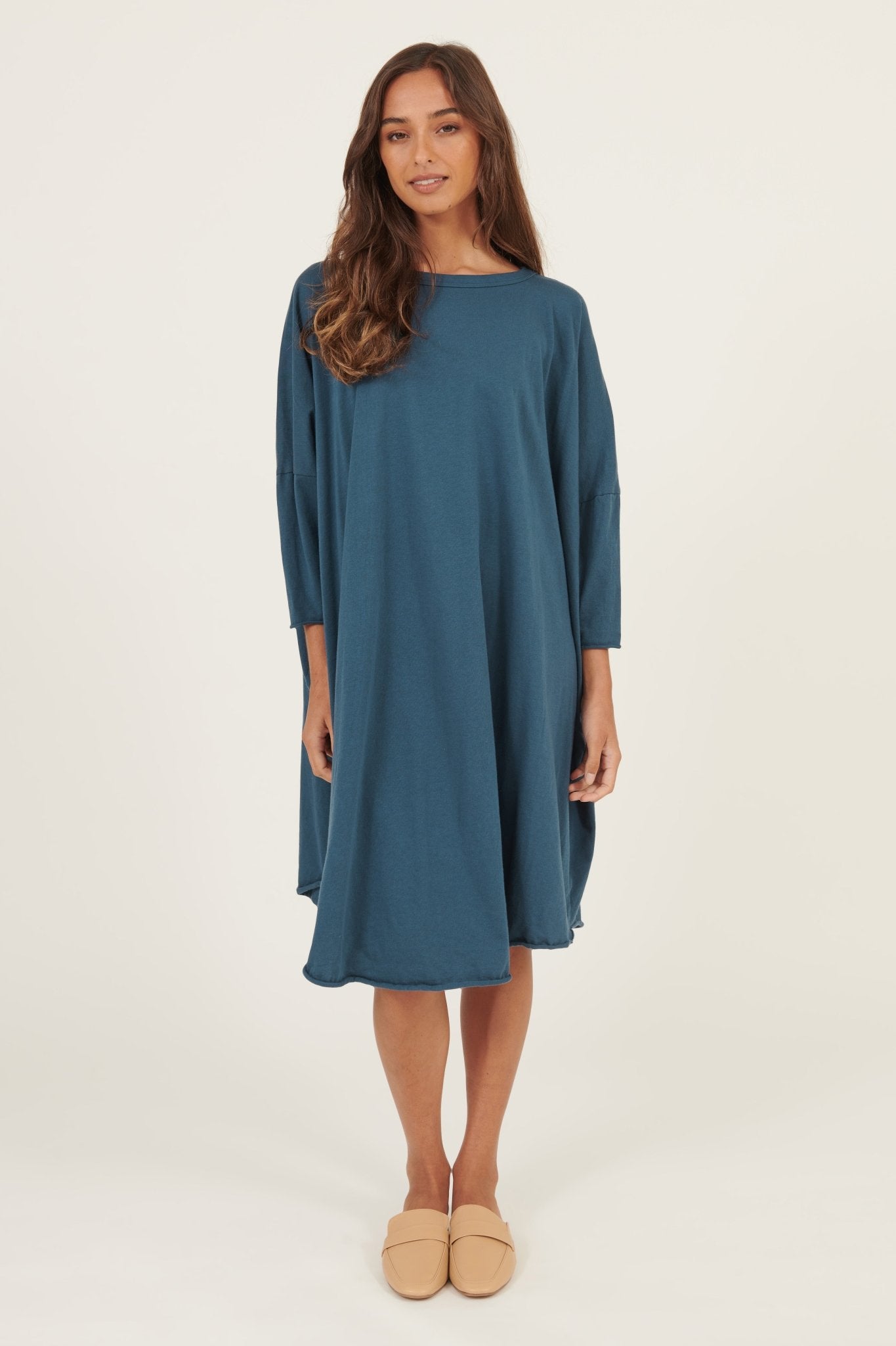 BOX L/S DRESS- NAVY - Primness