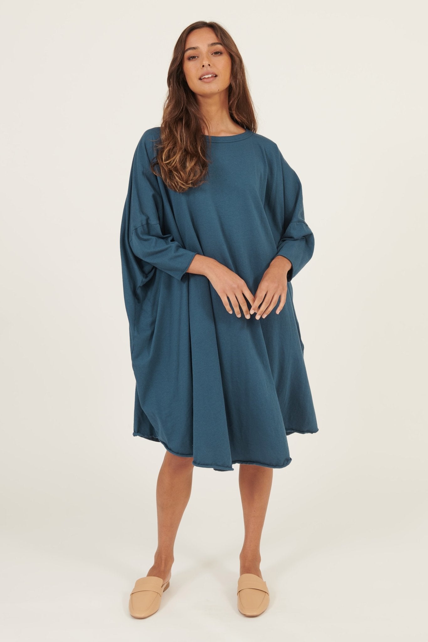 BOX L/S DRESS- NAVY - Primness