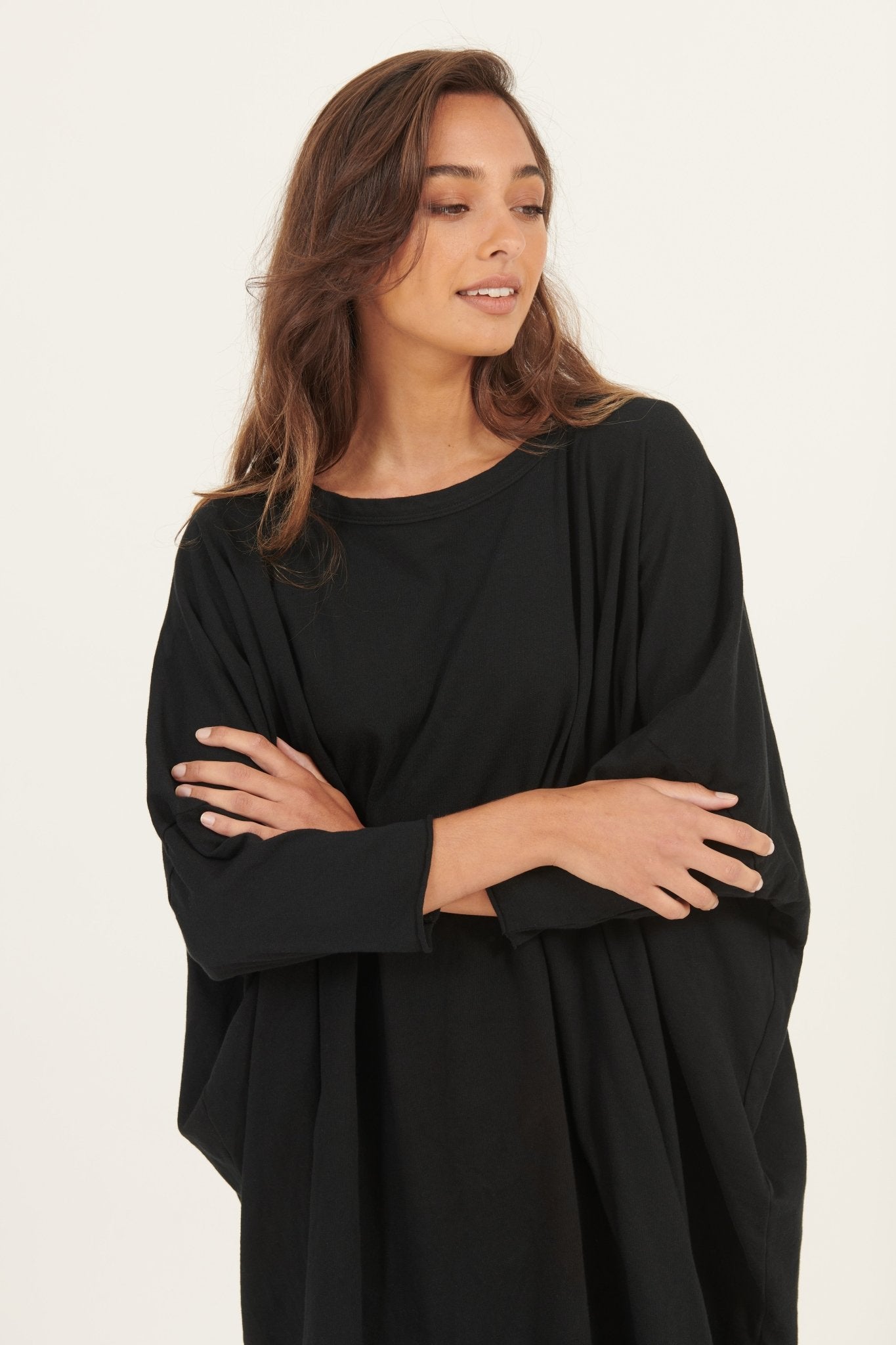 BOX L/S DRESS- NOIR - Primness