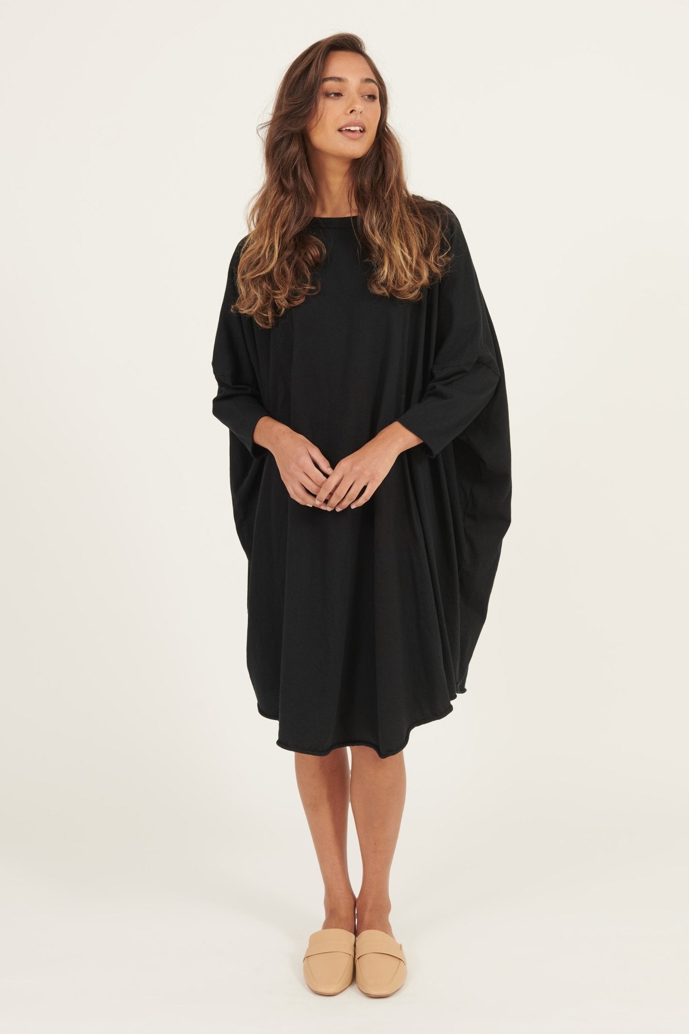 BOX L/S DRESS- NOIR - Primness