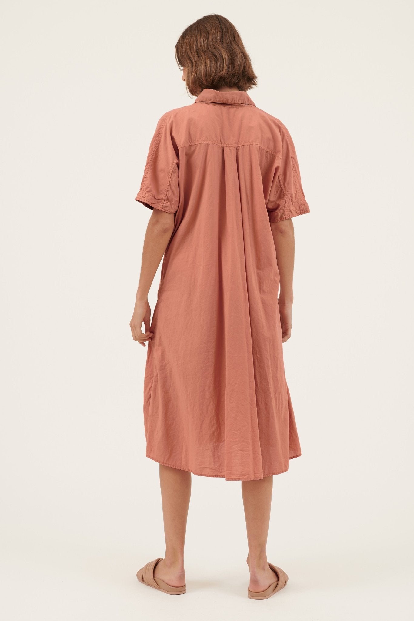 DEVOILE SHIRT DRESS - TAWNY - Primness