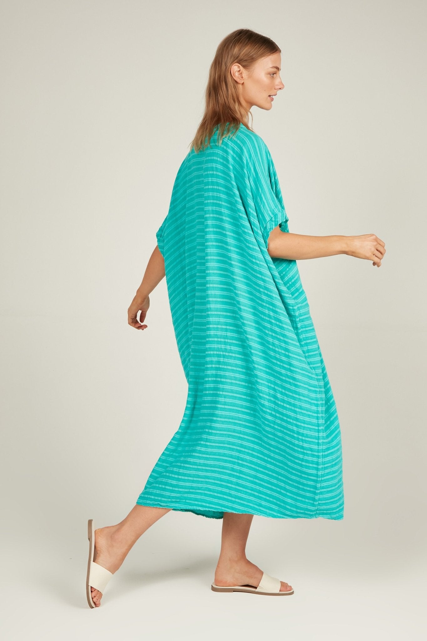 GAUZZY DRESS - TURQUOISE - Primness