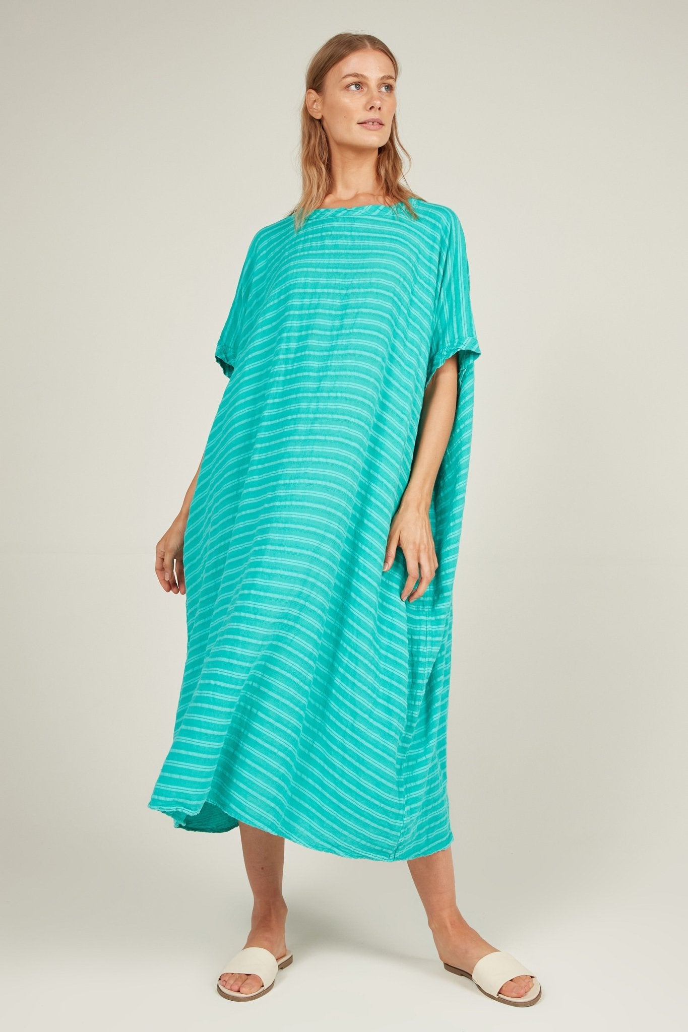 GAUZZY DRESS - TURQUOISE - Primness