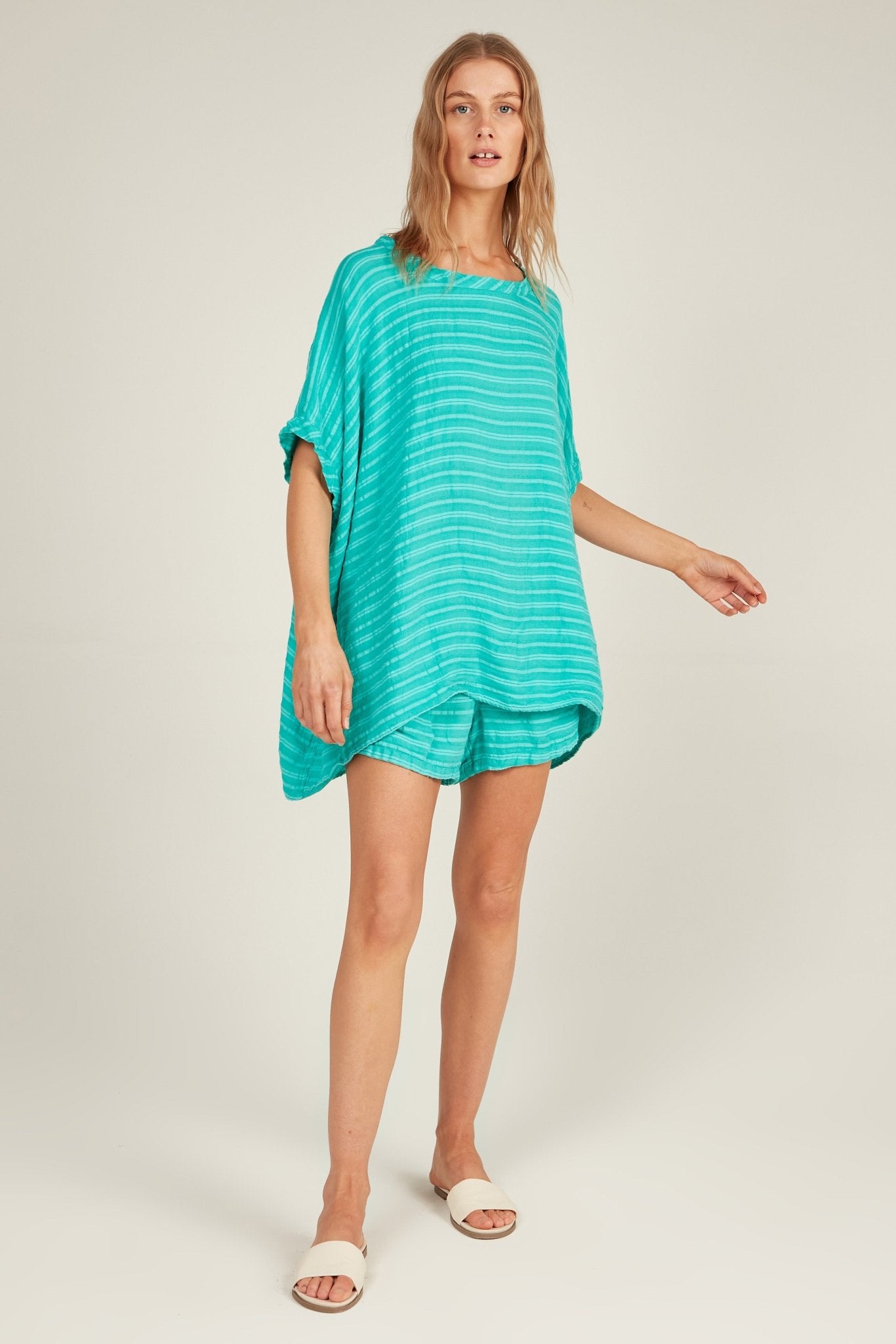 GAUZZY TOP - TURQUOISE - Primness