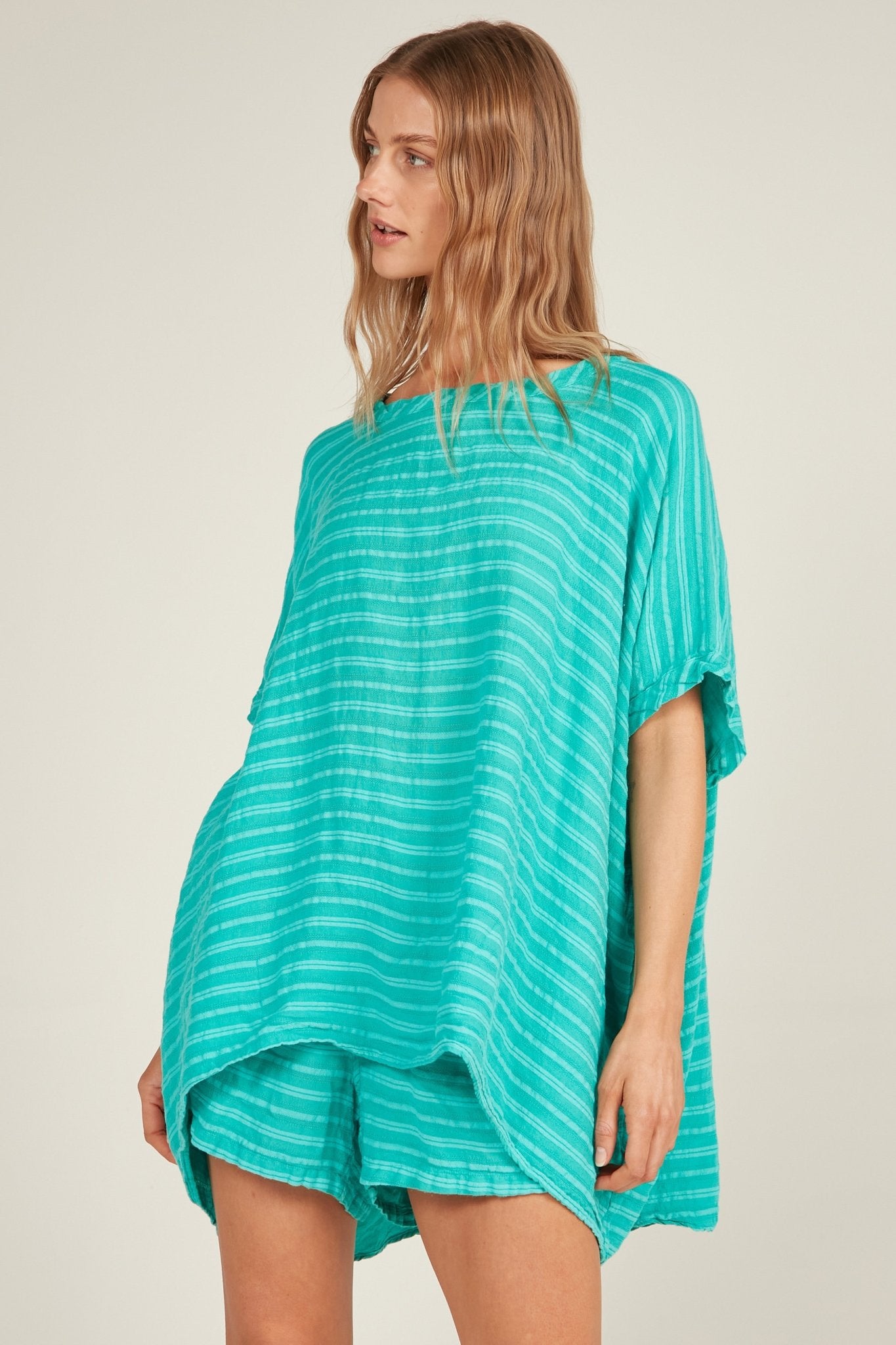 GAUZZY TOP - TURQUOISE - Primness