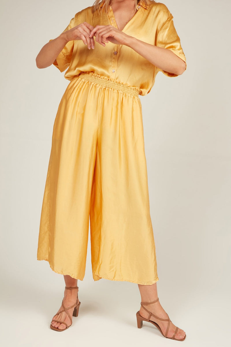 GLOSSED LOOSE PANT - SUNFLOWER - Primness