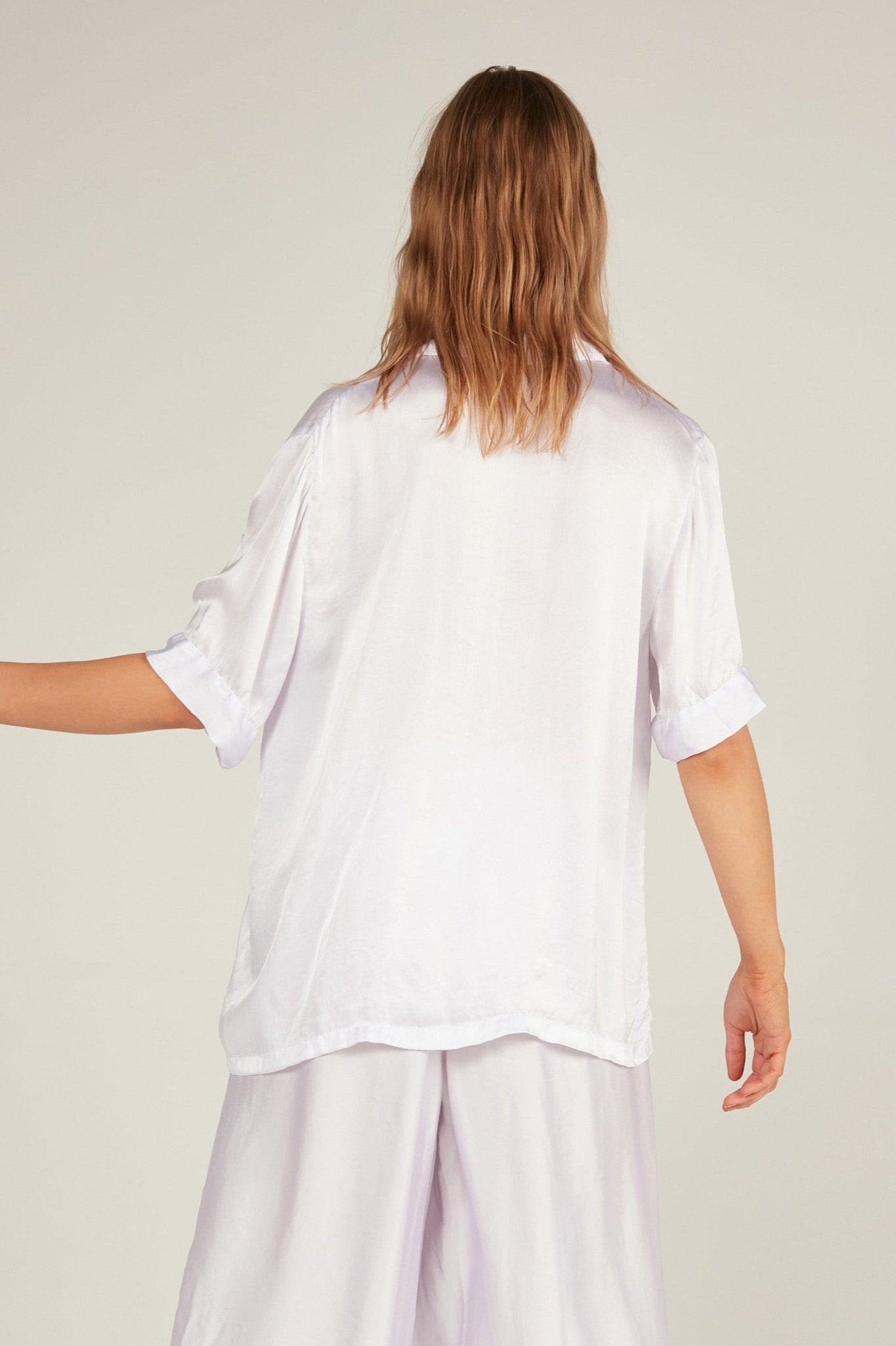 GLOSSED SHIRT - BLANC - Primness