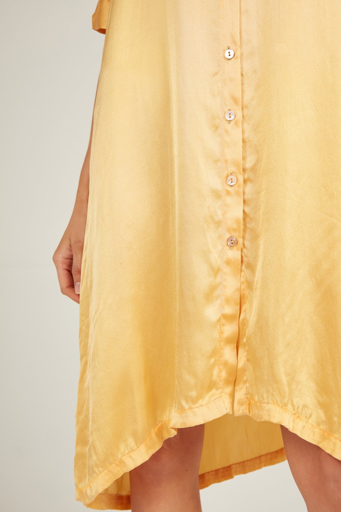 GLOSSED SHIRT DRESS - SUNFLOWER - Primness