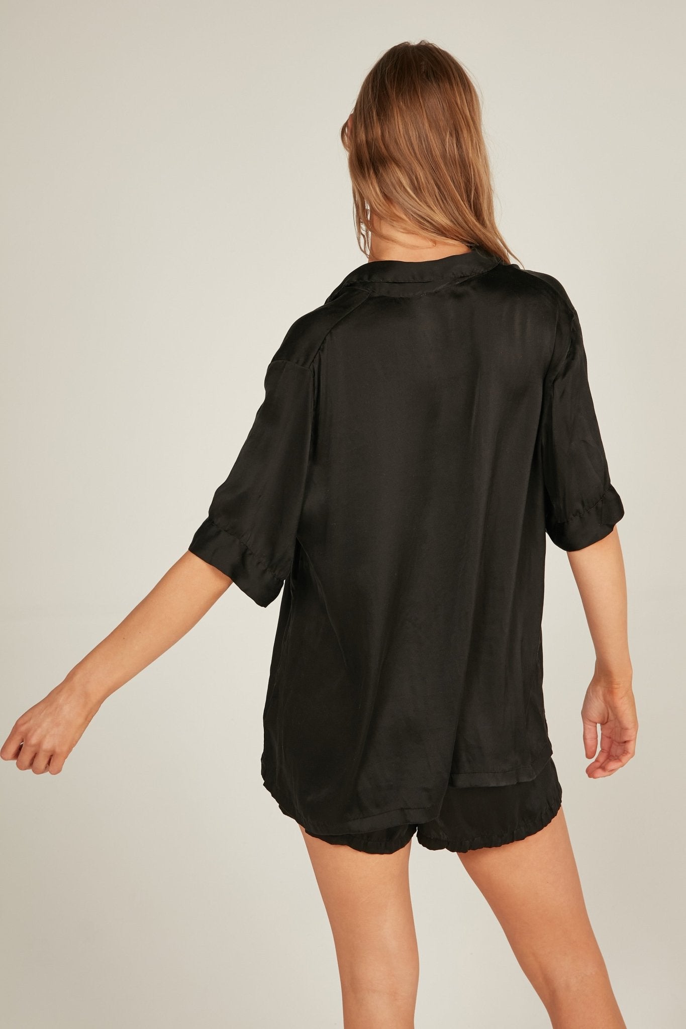 GLOSSED SHIRT - NOIR - Primness