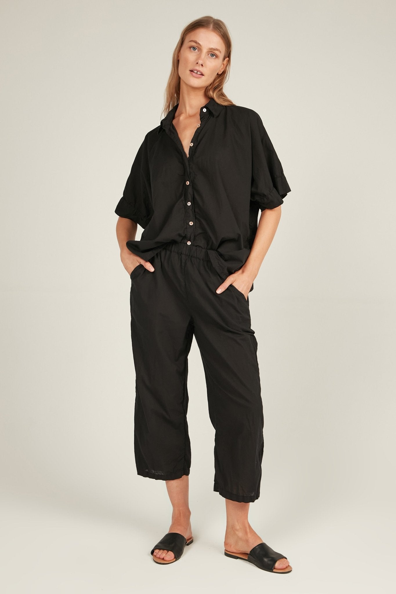 HOLIDAY CROPPED PANT - NOIR - Primness