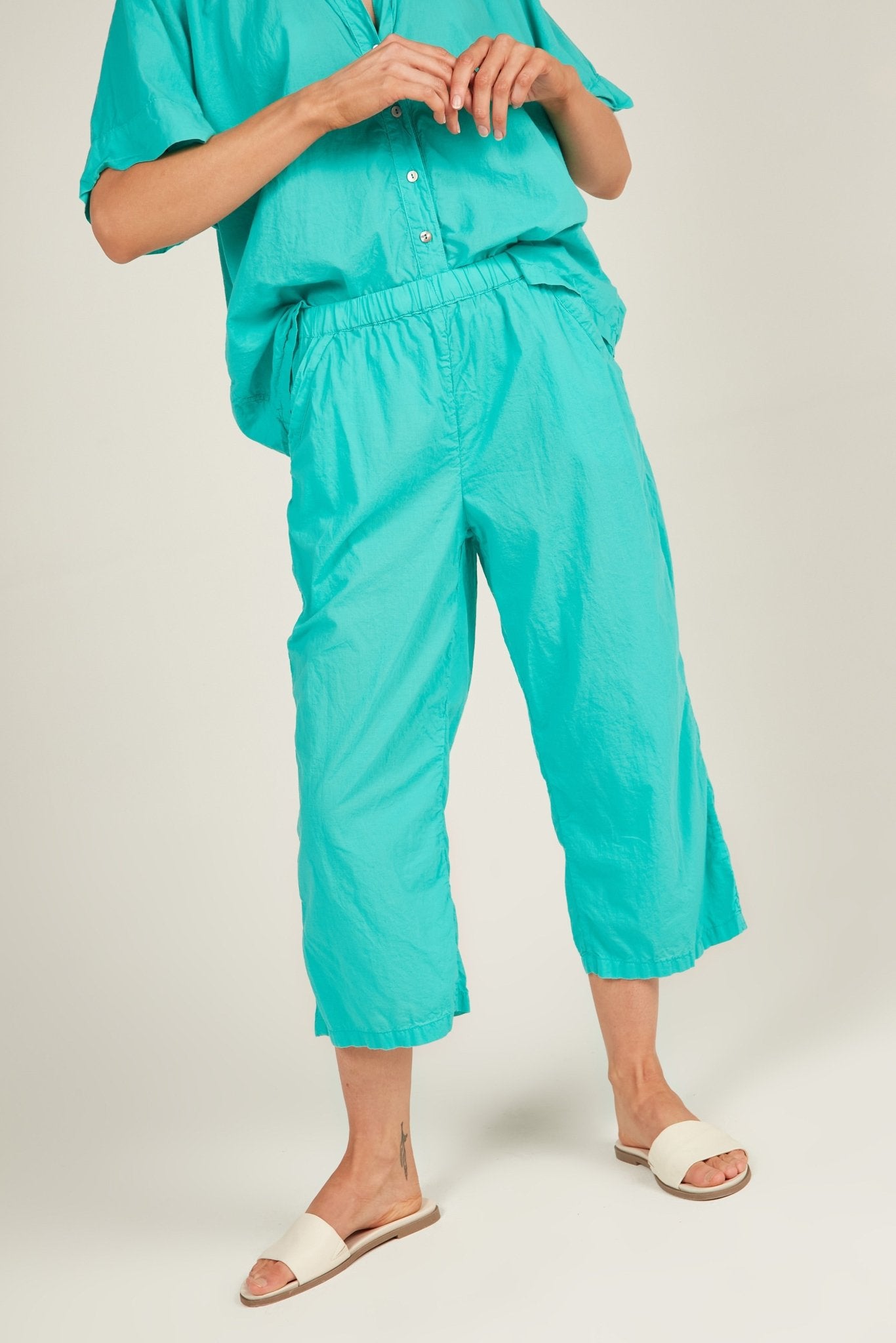 HOLIDAY CROPPED PANT - TURQUOISE - Primness