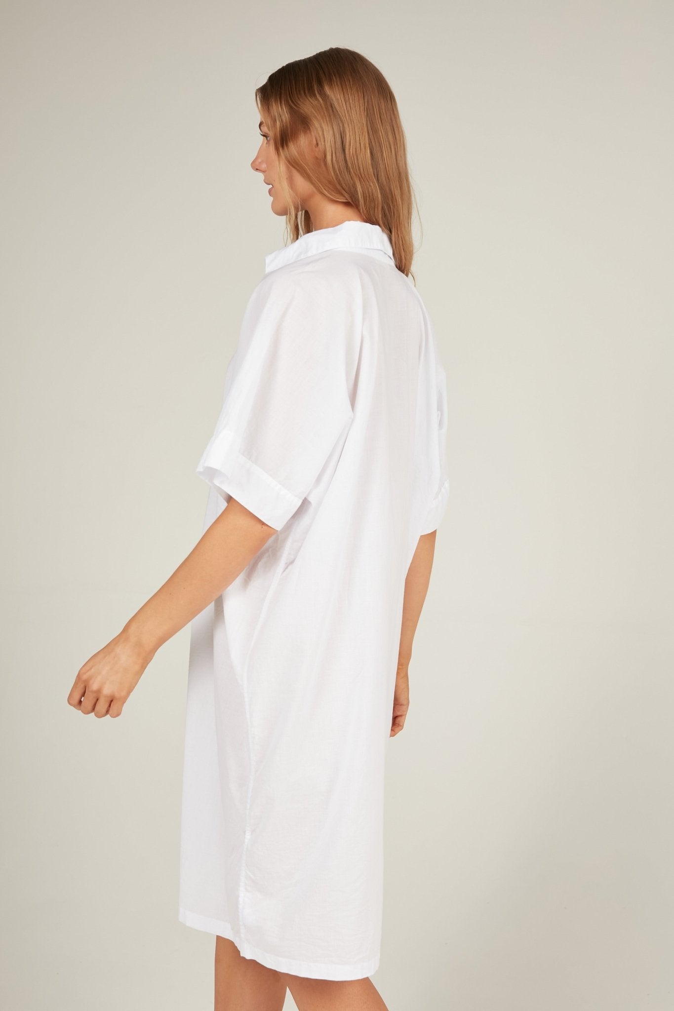 HOLIDAY SHIRT DRESS - BLANC - Primness