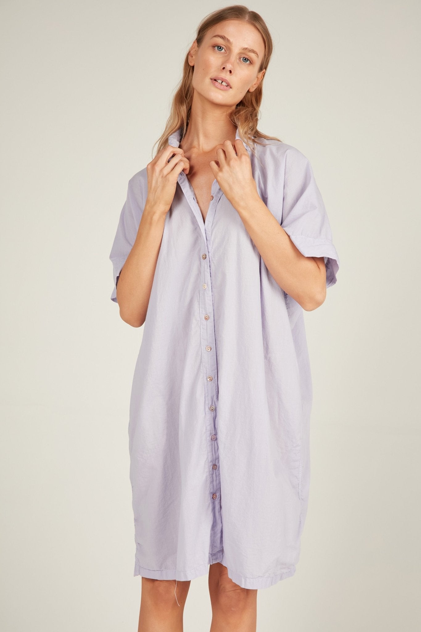 HOLIDAY SHIRT DRESS - LILAC - Primness