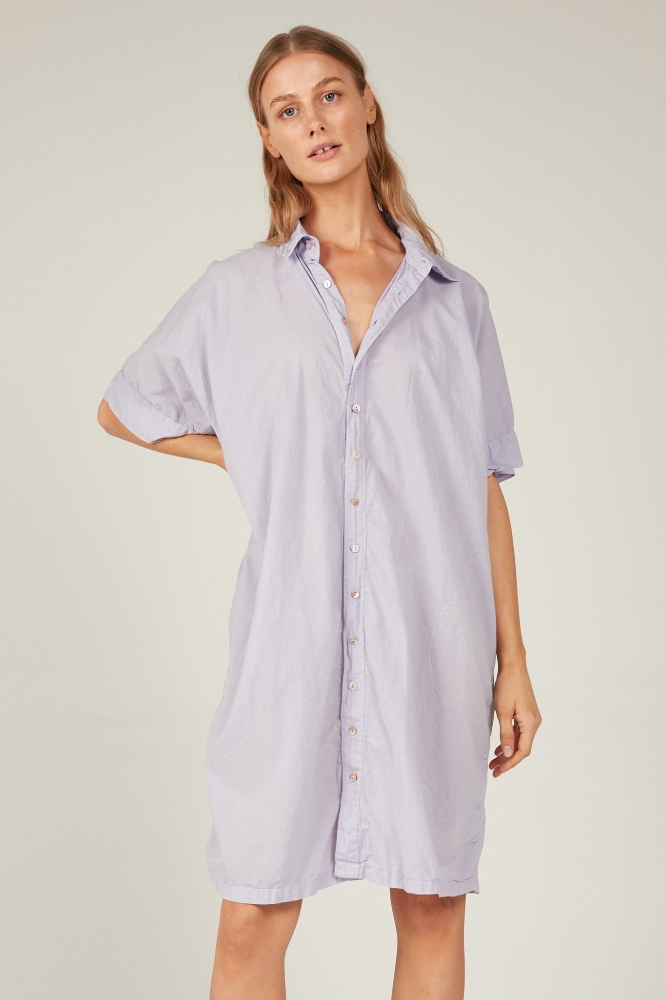 HOLIDAY SHIRT DRESS - LILAC - Primness