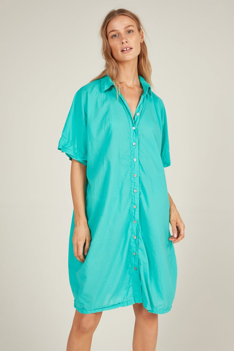 HOLIDAY SHIRT DRESS - TURQUOISE - Primness