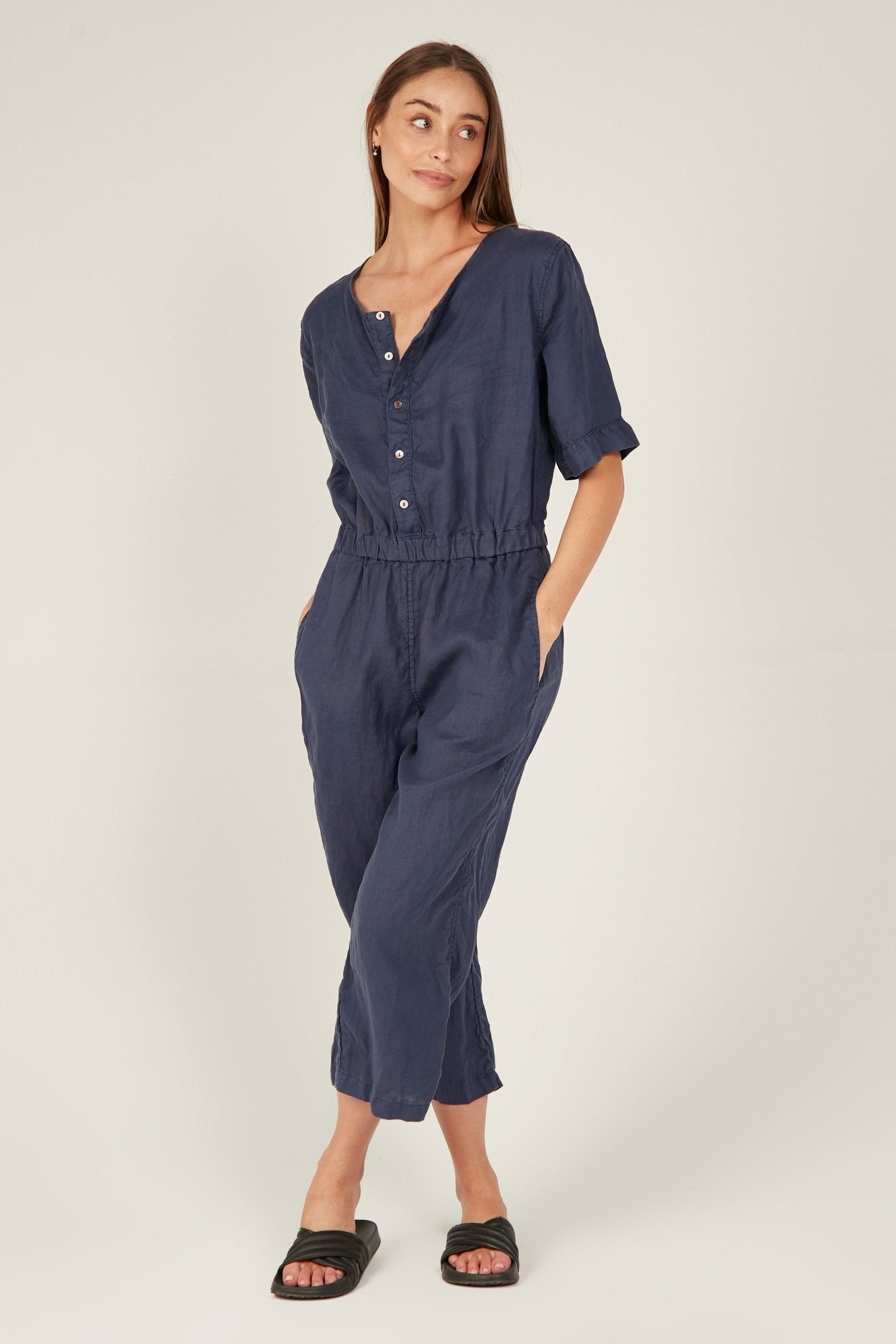 ISLAND JUMPSUIT - DARK NAVY (PRE-ORDER) - Primness