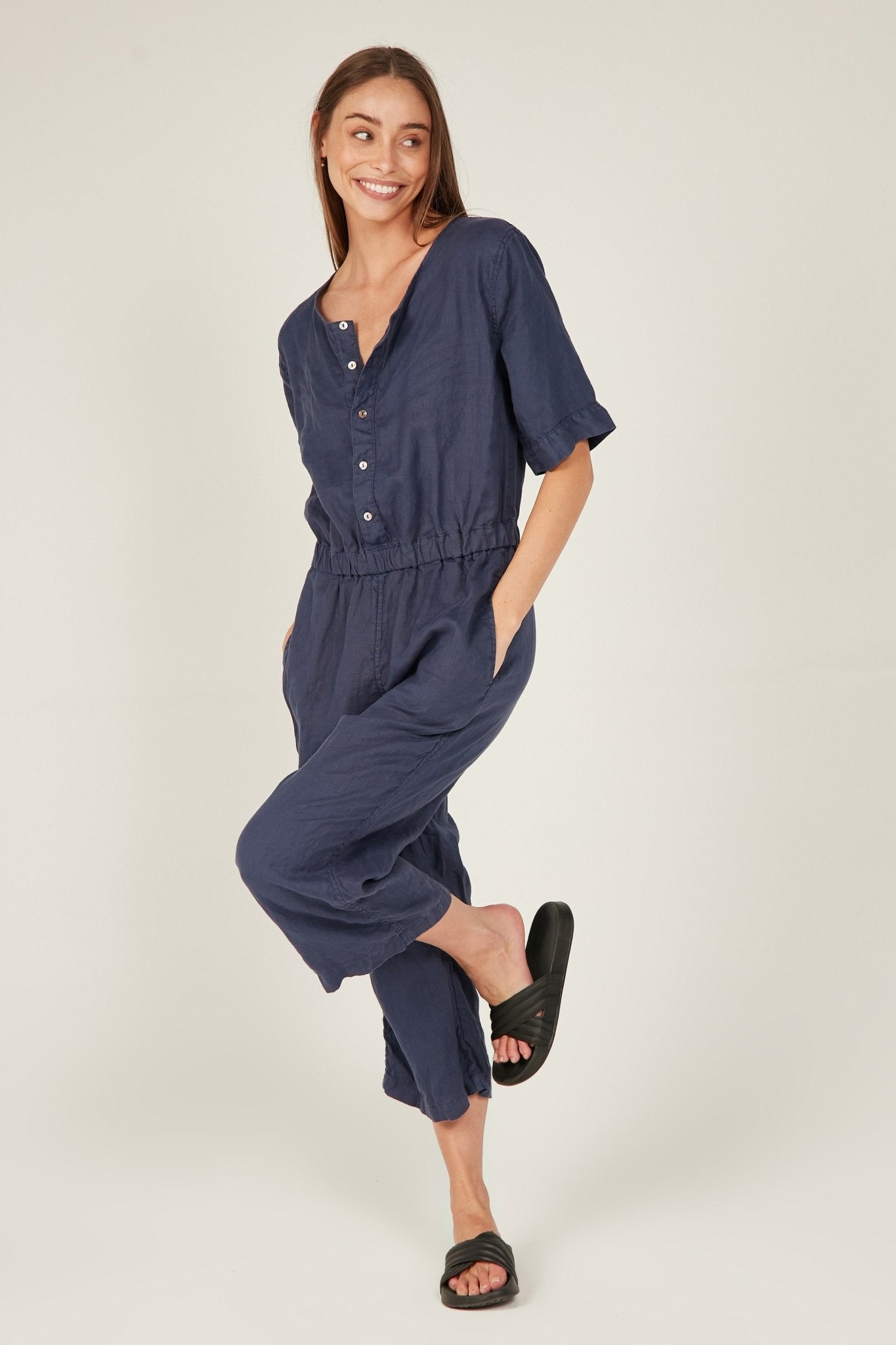 ISLAND JUMPSUIT - DARK NAVY (PRE-ORDER) - Primness