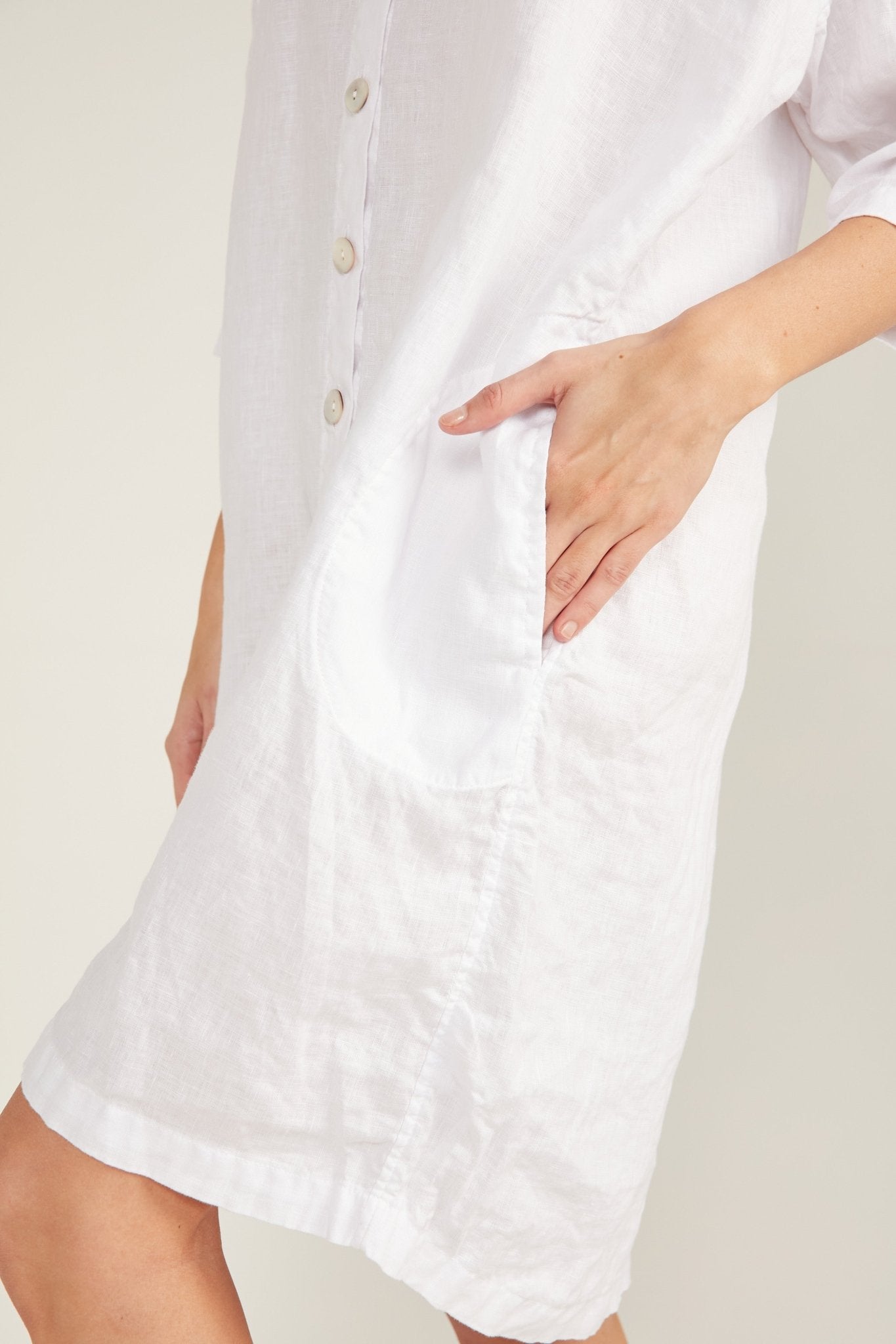 ISLAND SHIRT DRESS - BLANC (PRE-ORDER) - Primness