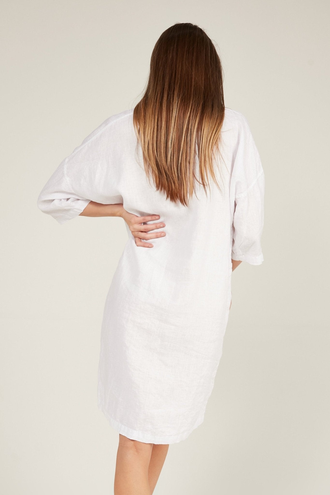 ISLAND SHIRT DRESS - BLANC (PRE-ORDER) - Primness