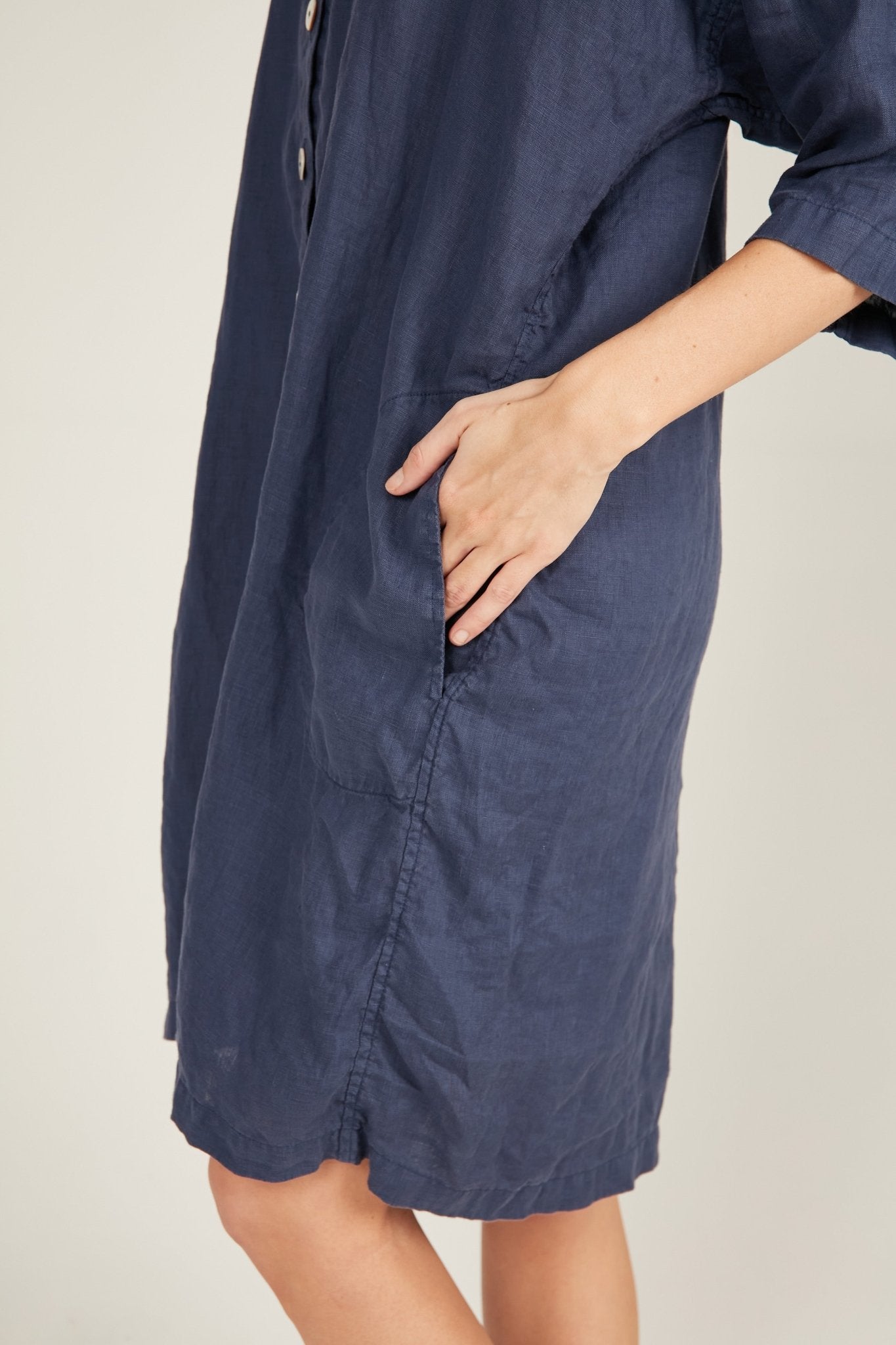 ISLAND SHIRT DRESS - DARK NAVY (PRE-ORDER) - Primness