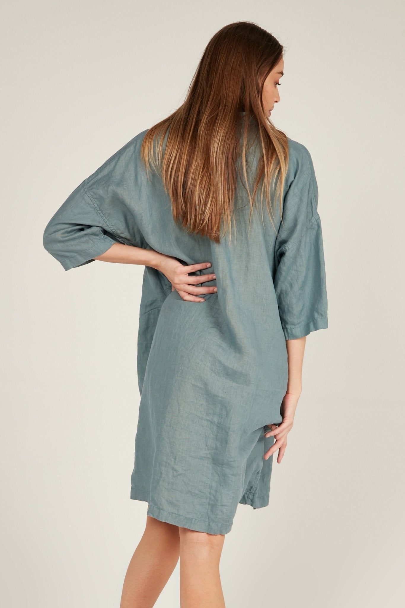 ISLAND SHIRT DRESS - LAGOON (PRE-ORDER) - Primness