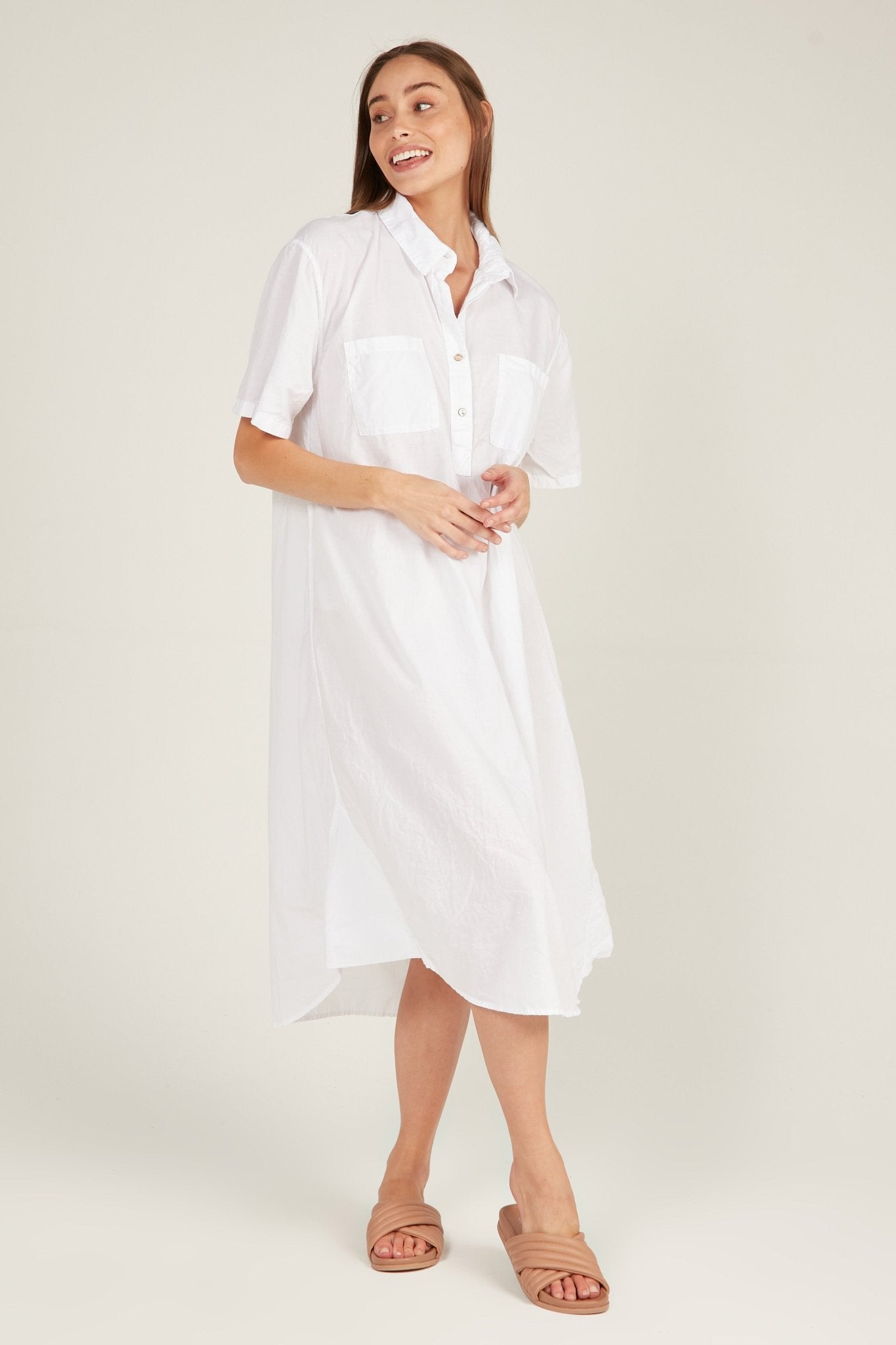 LALA SHIRT DRESS - BLANC - Primness