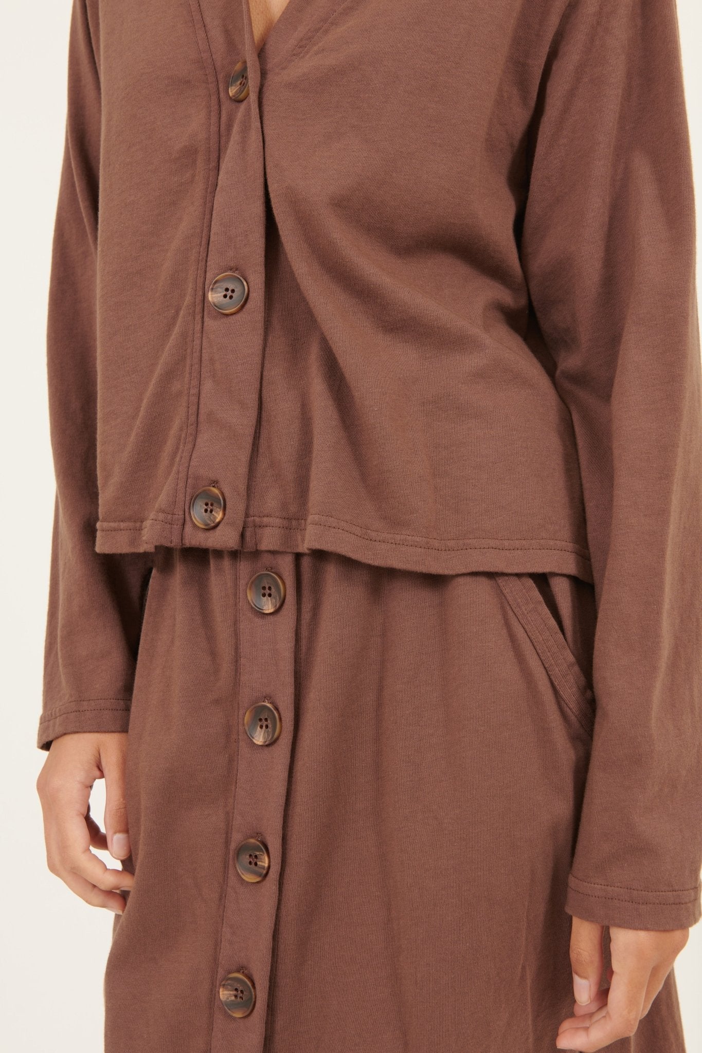 LINA CROPPED CARDI - CHOC CHIP - Primness