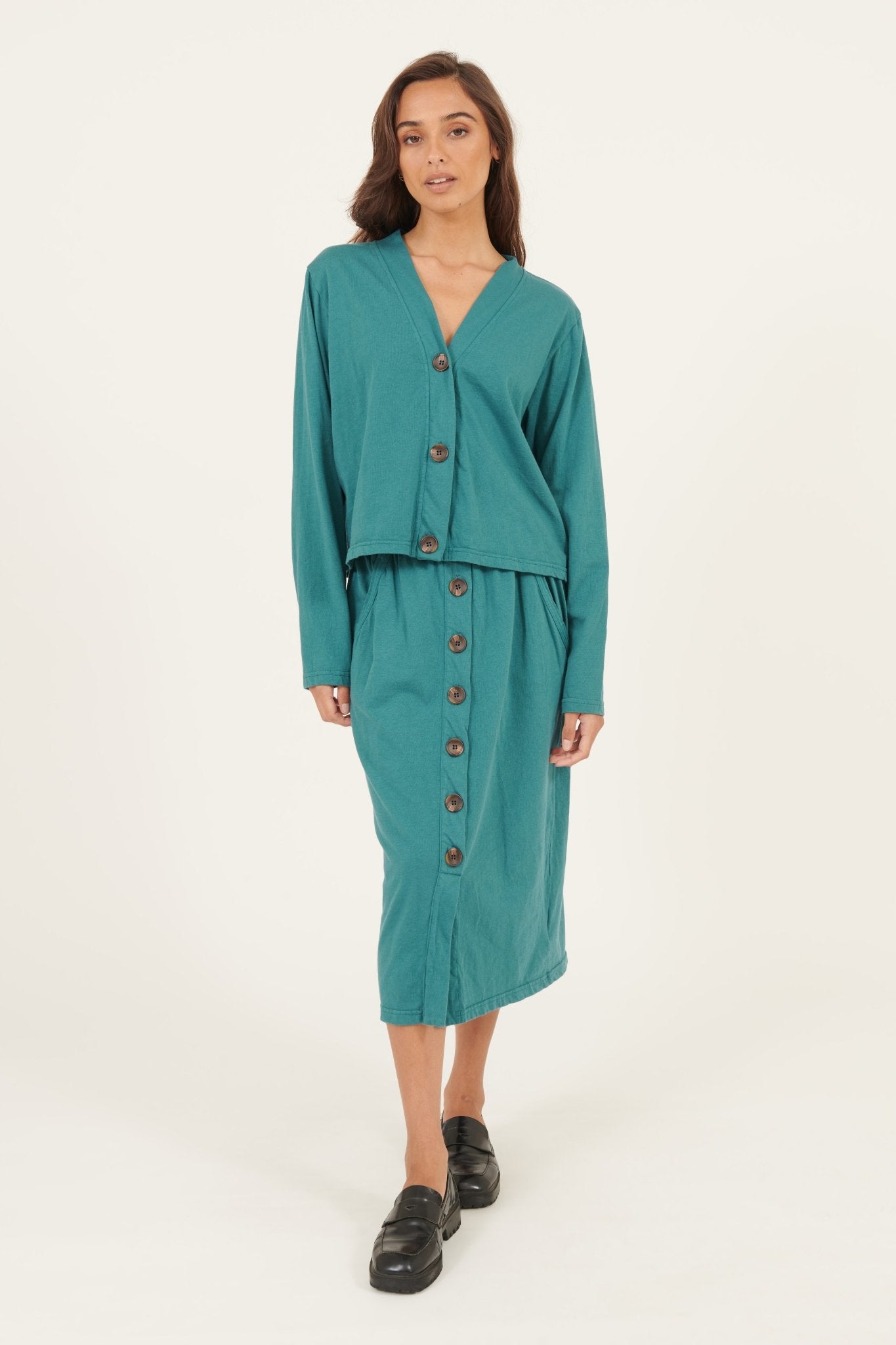 LINA CROPPED CARDI - PEACOCK - Primness