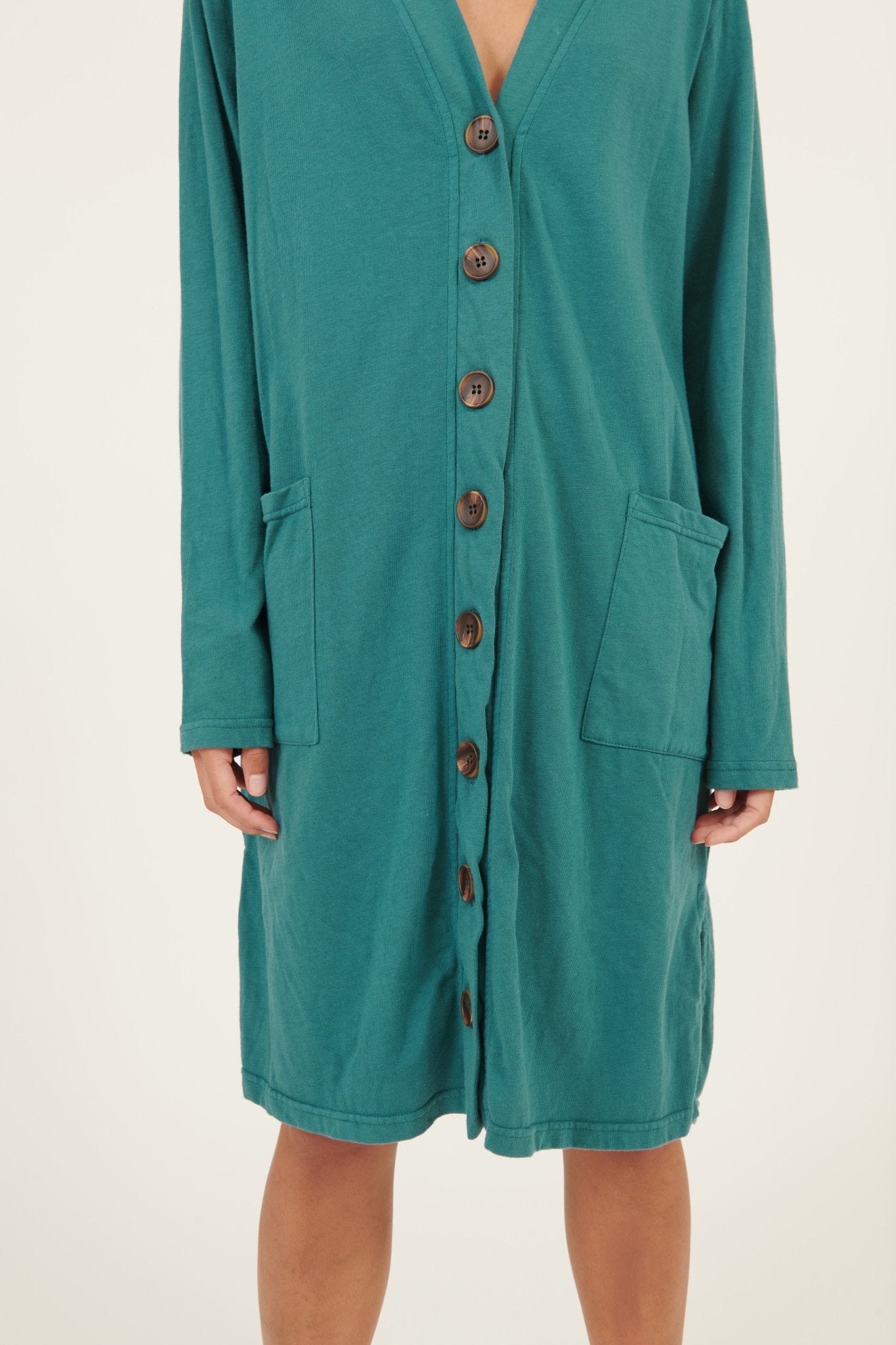 LINA LONG LINED CARDI - PEACOCK - Primness