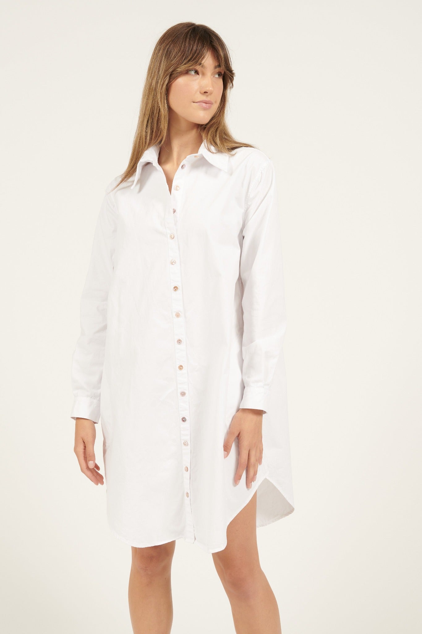 LONLON SHIRT DRESS - BLANC (PRE-ORDER) - Primness