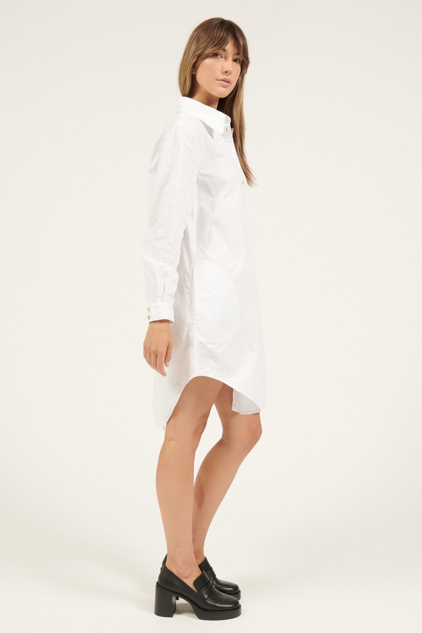 LONLON SHIRT DRESS - BLANC (PRE-ORDER) - Primness