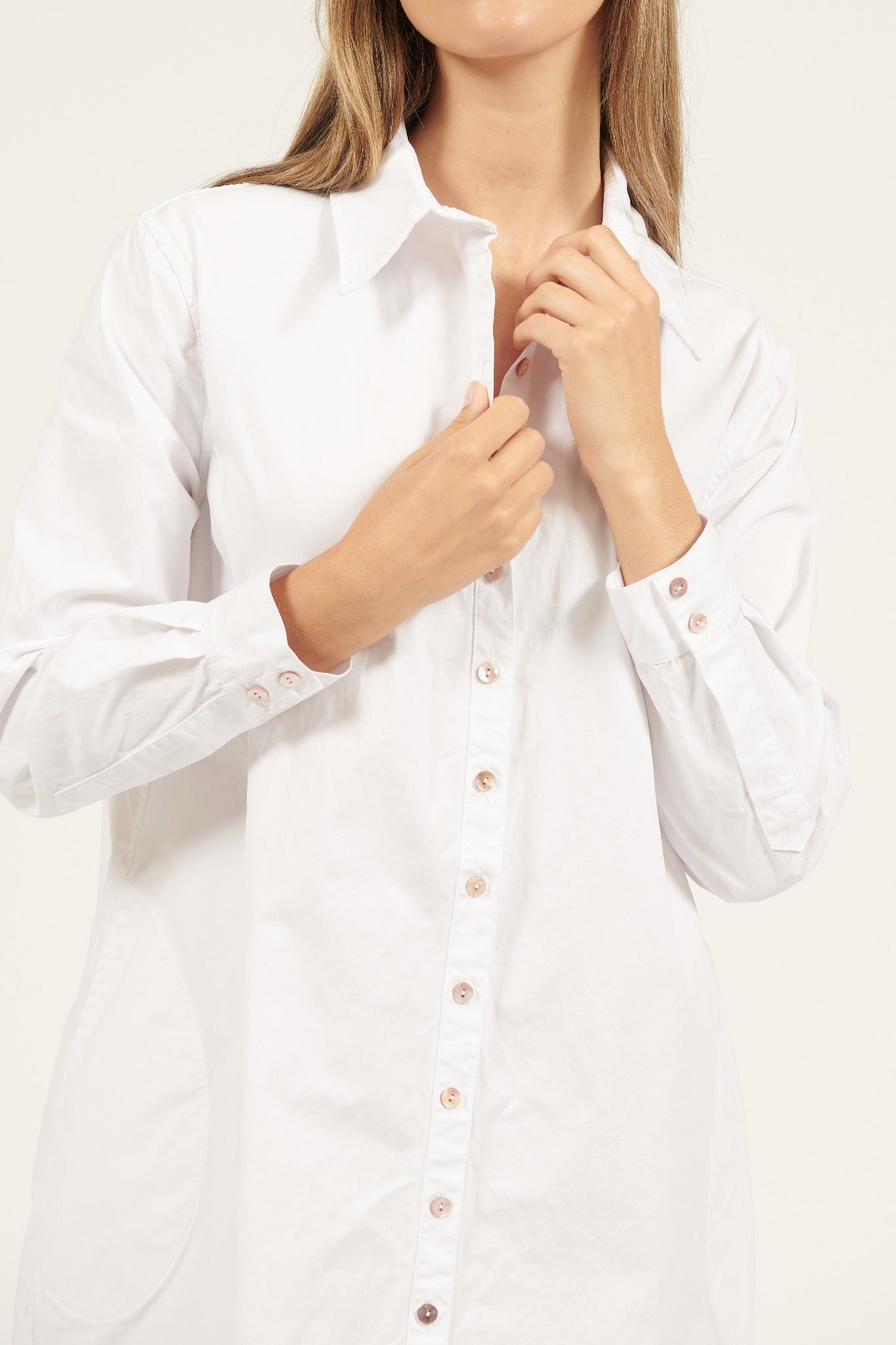 LONLON SHIRT DRESS - BLANC (PRE-ORDER) - Primness