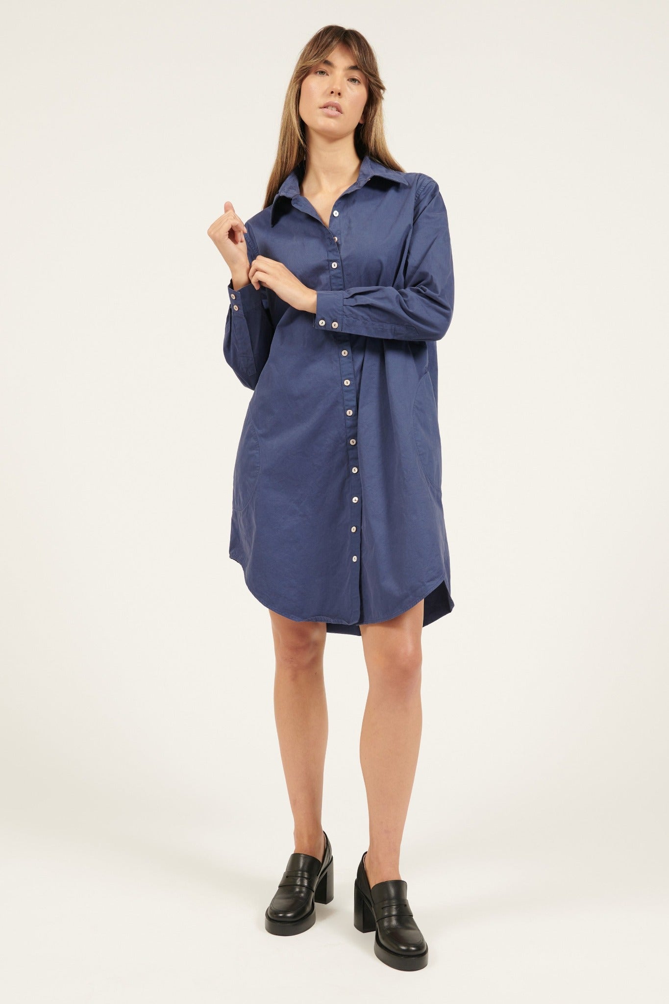 LONLON SHIRT DRESS - BLUE TUNE (PRE-ORDER) - Primness