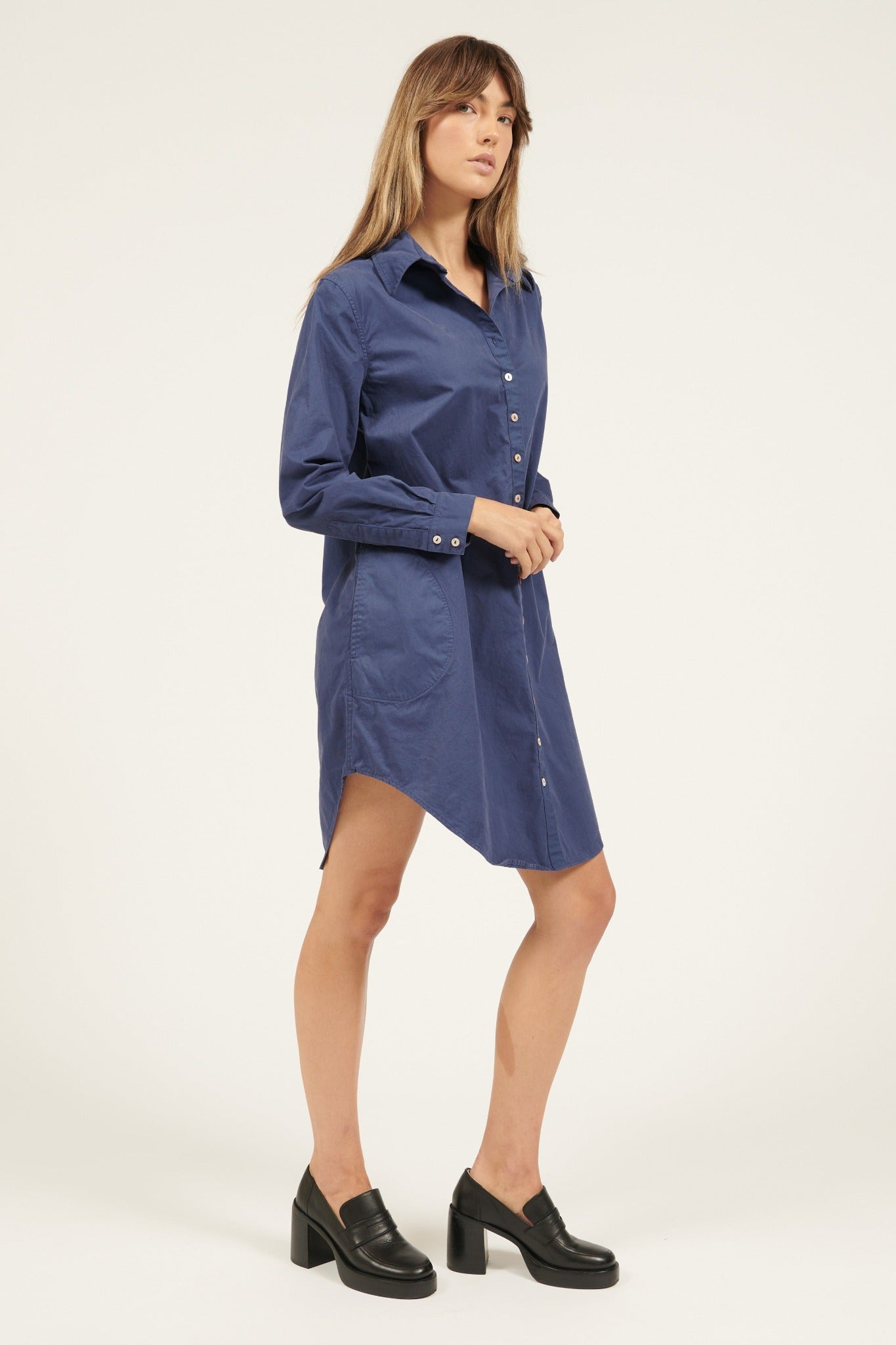 LONLON SHIRT DRESS - BLUE TUNE (PRE-ORDER) - Primness